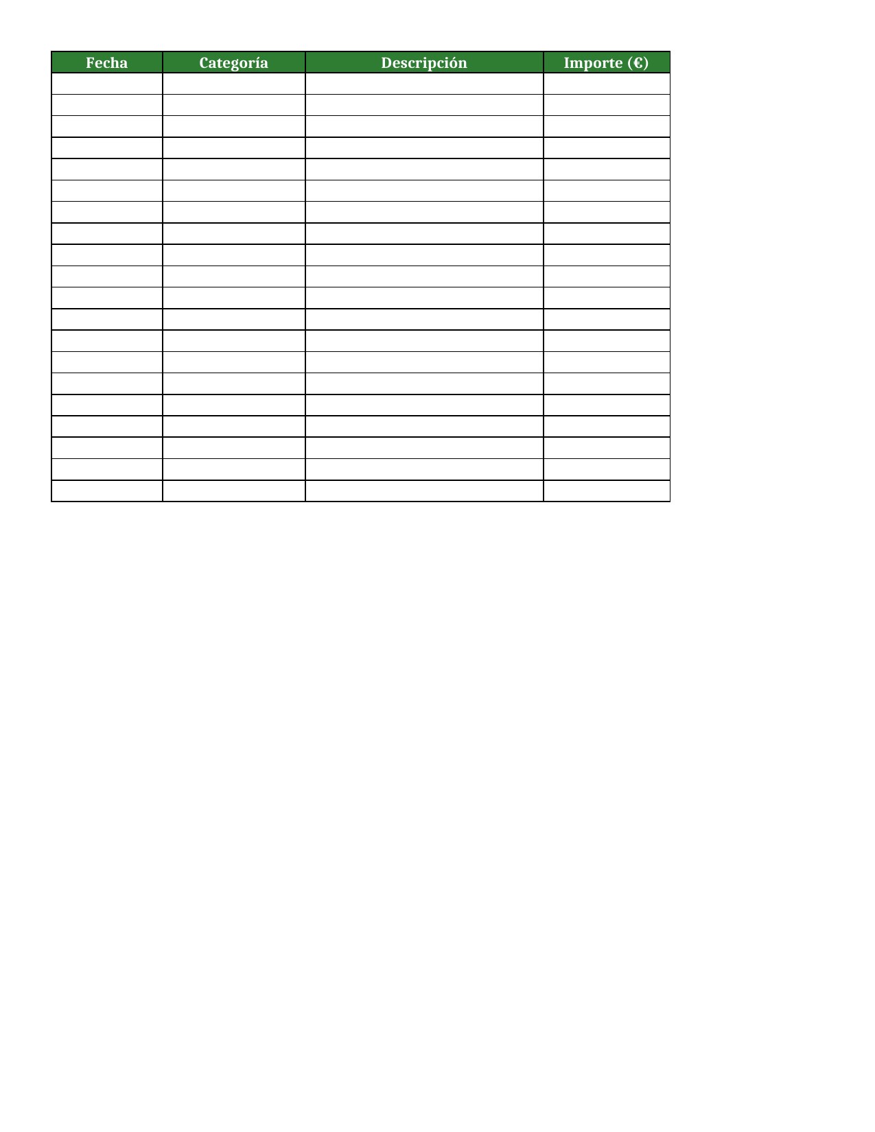 Plantilla Control de Gastos del Hogar