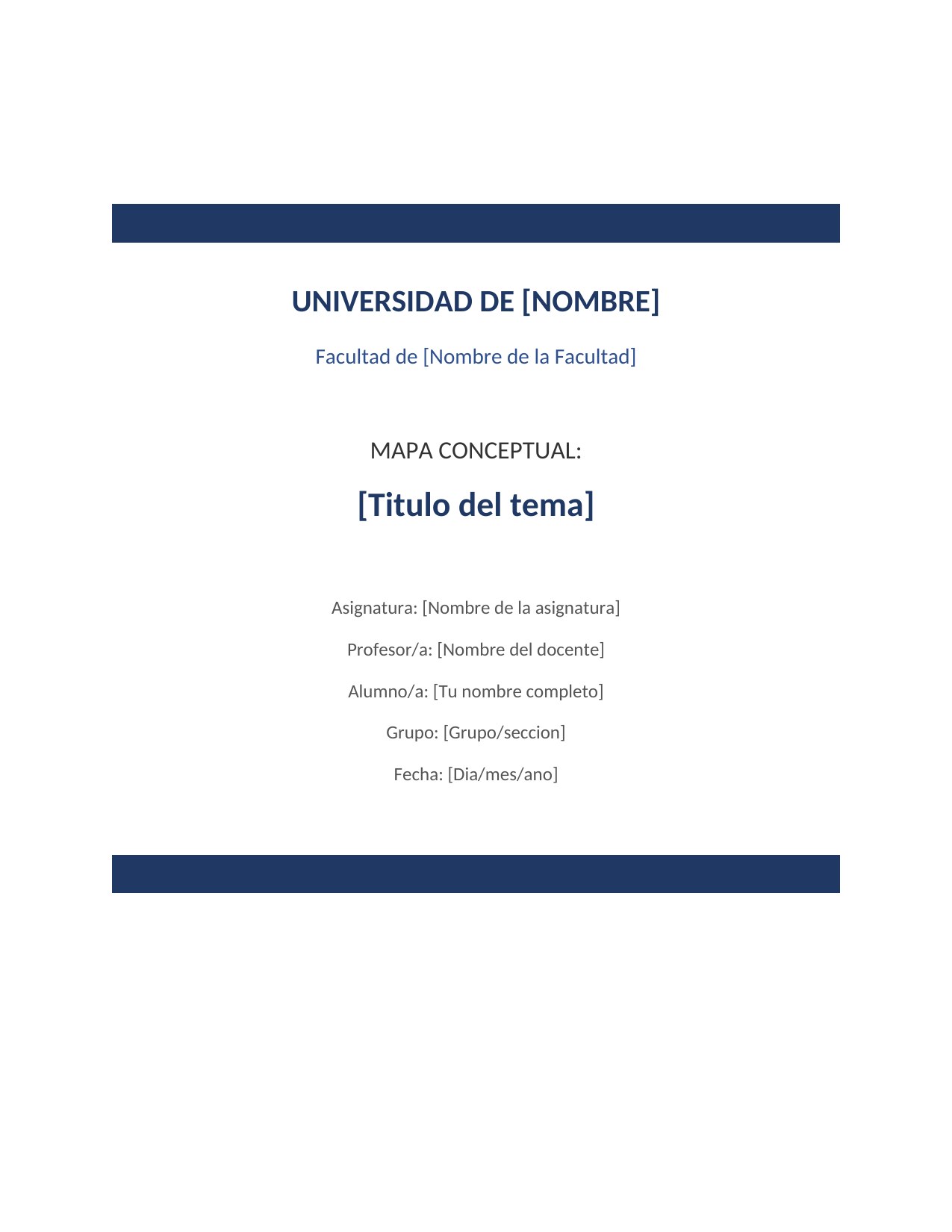 Plantilla Mapa Conceptual Universitario para Word