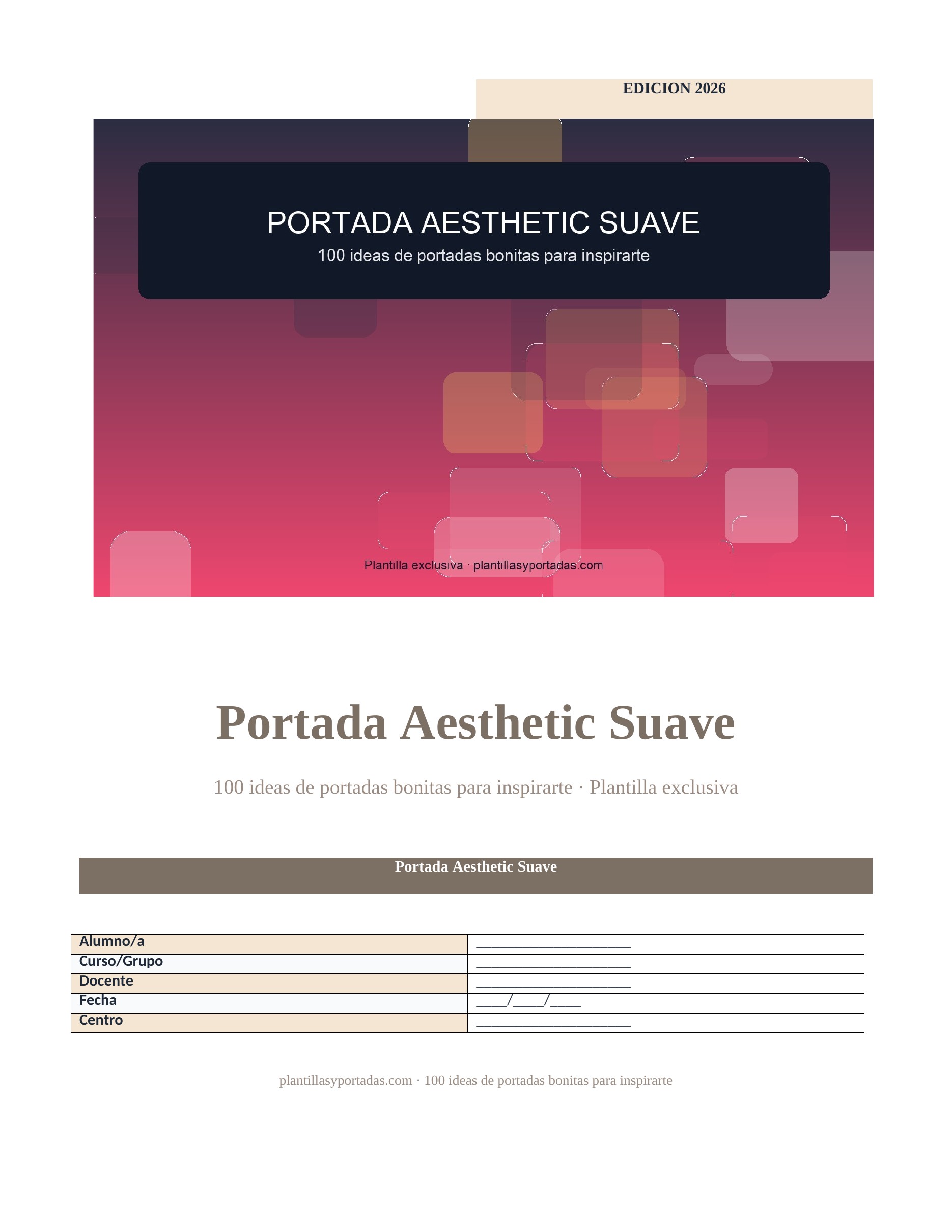 100 ideas de portadas bonitas para inspirarte Portada Aesthetic Suave