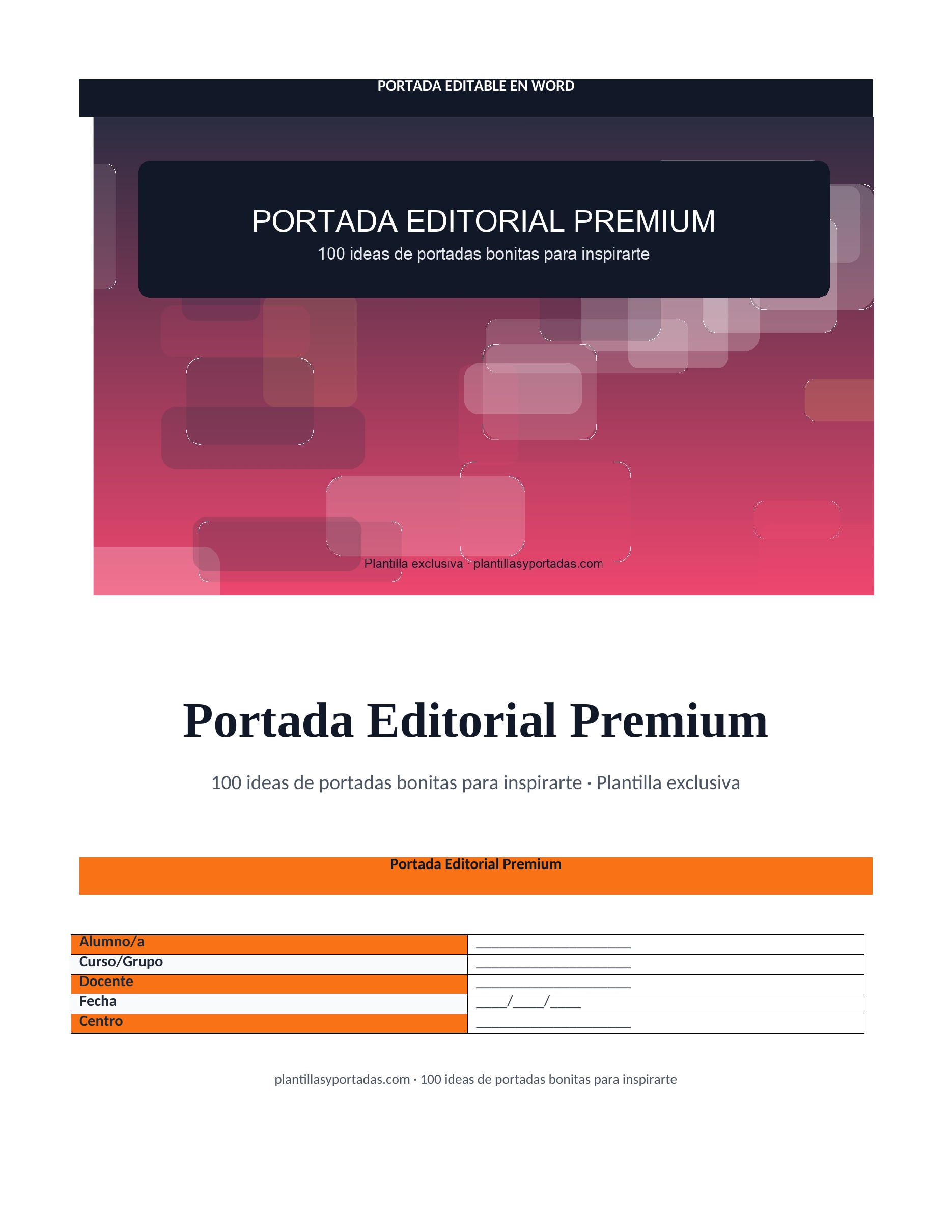 100 ideas de portadas bonitas para inspirarte Portada Editorial Premium