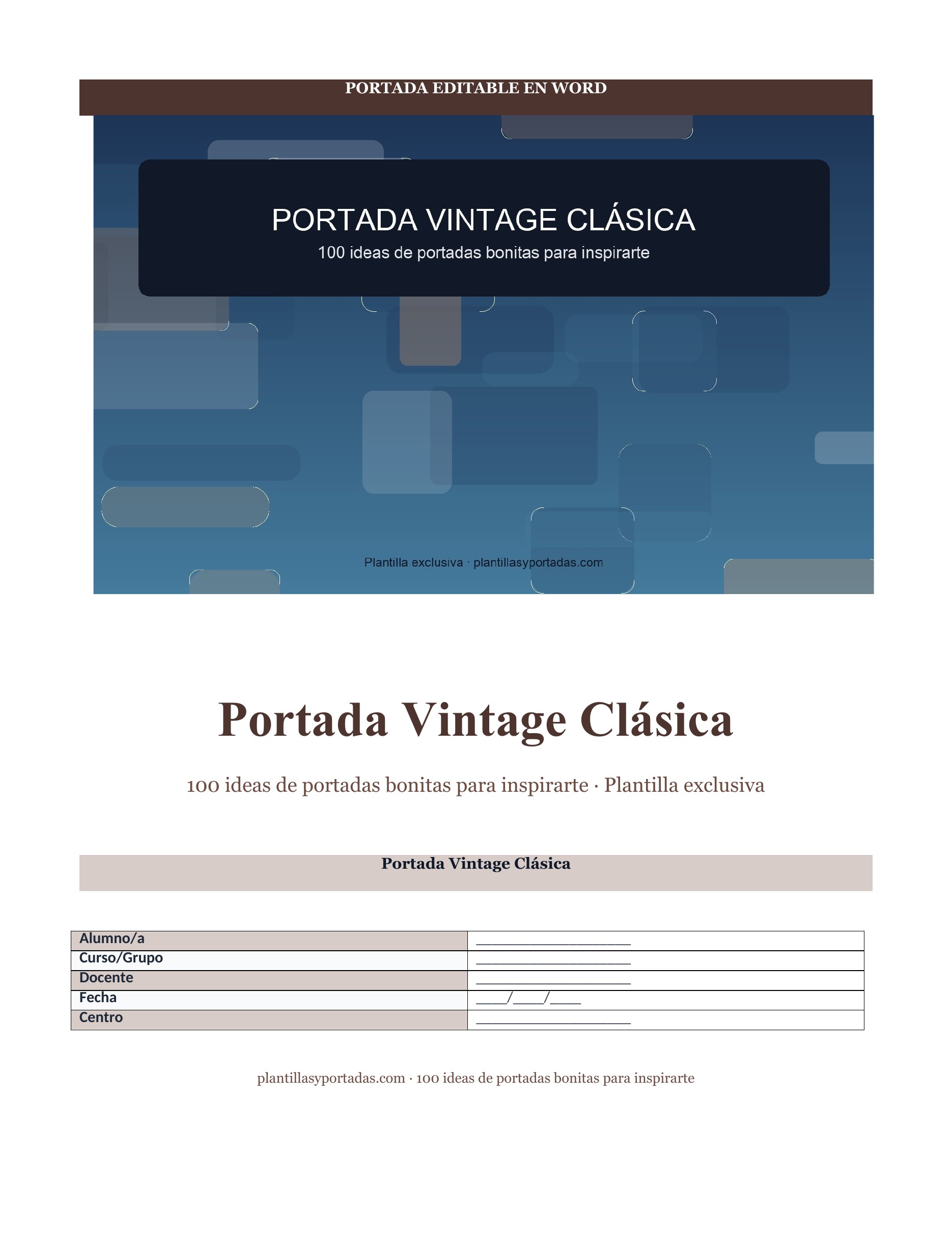100 ideas de portadas bonitas para inspirarte Portada Vintage Clásica