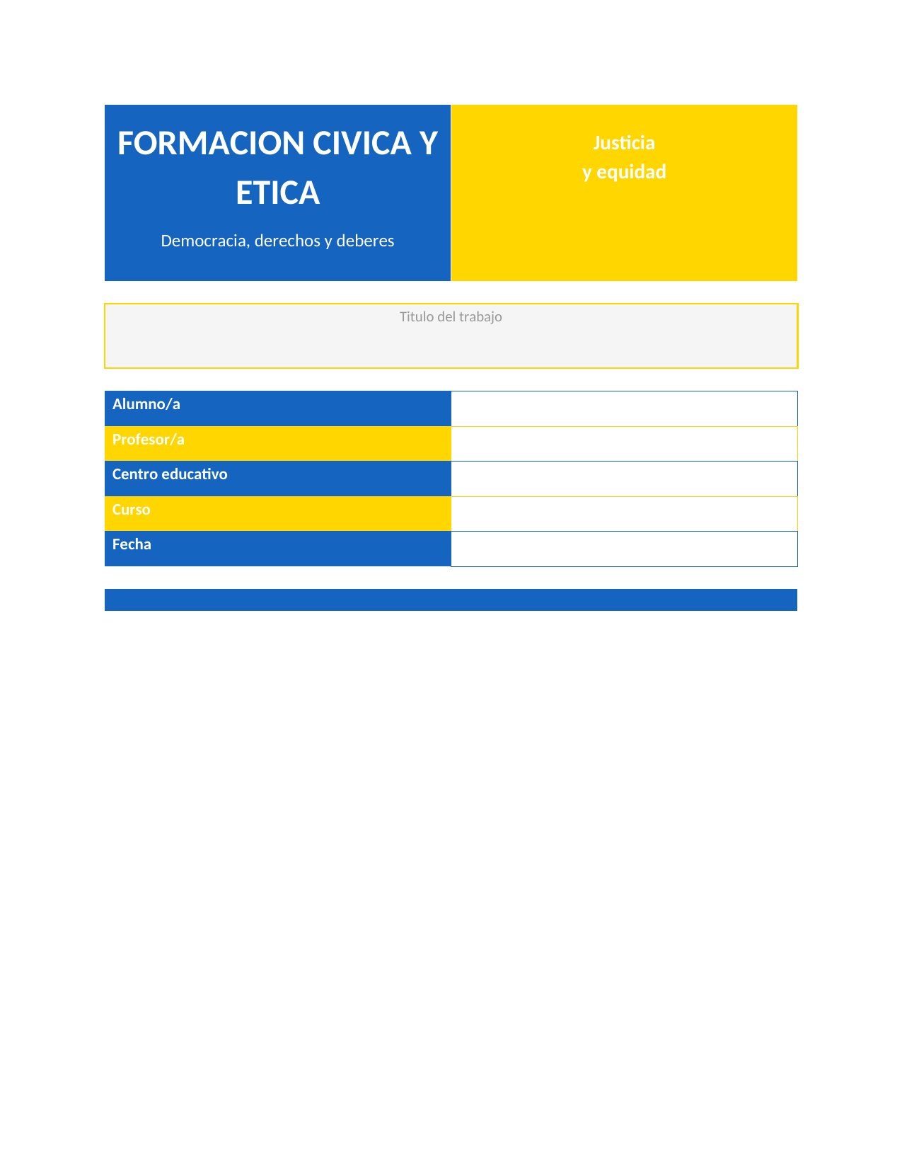 Portada Portada de Formación Cívica y Ética — Creativa