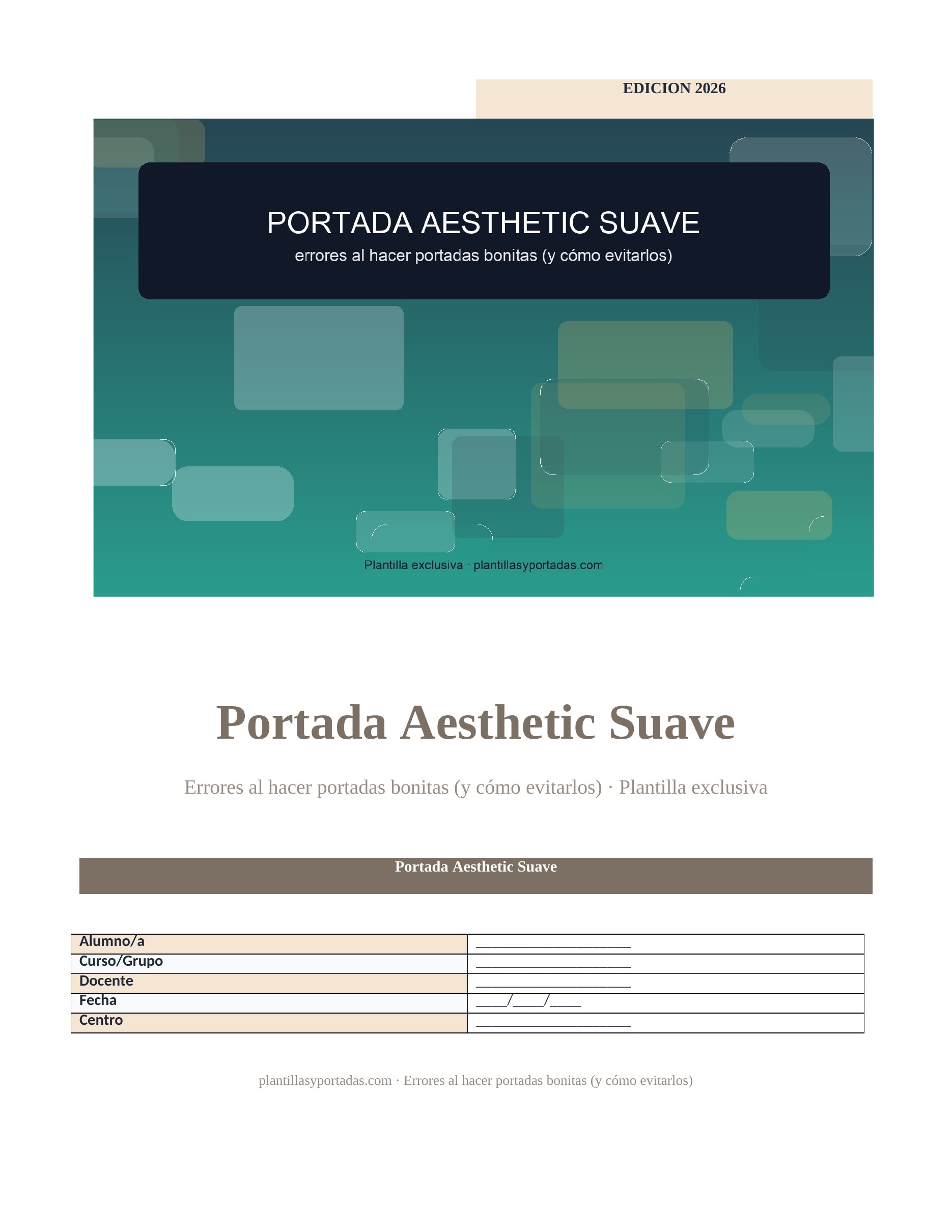 Errores al hacer portadas bonitas (y cómo evitarlos) Portada Aesthetic Suave
