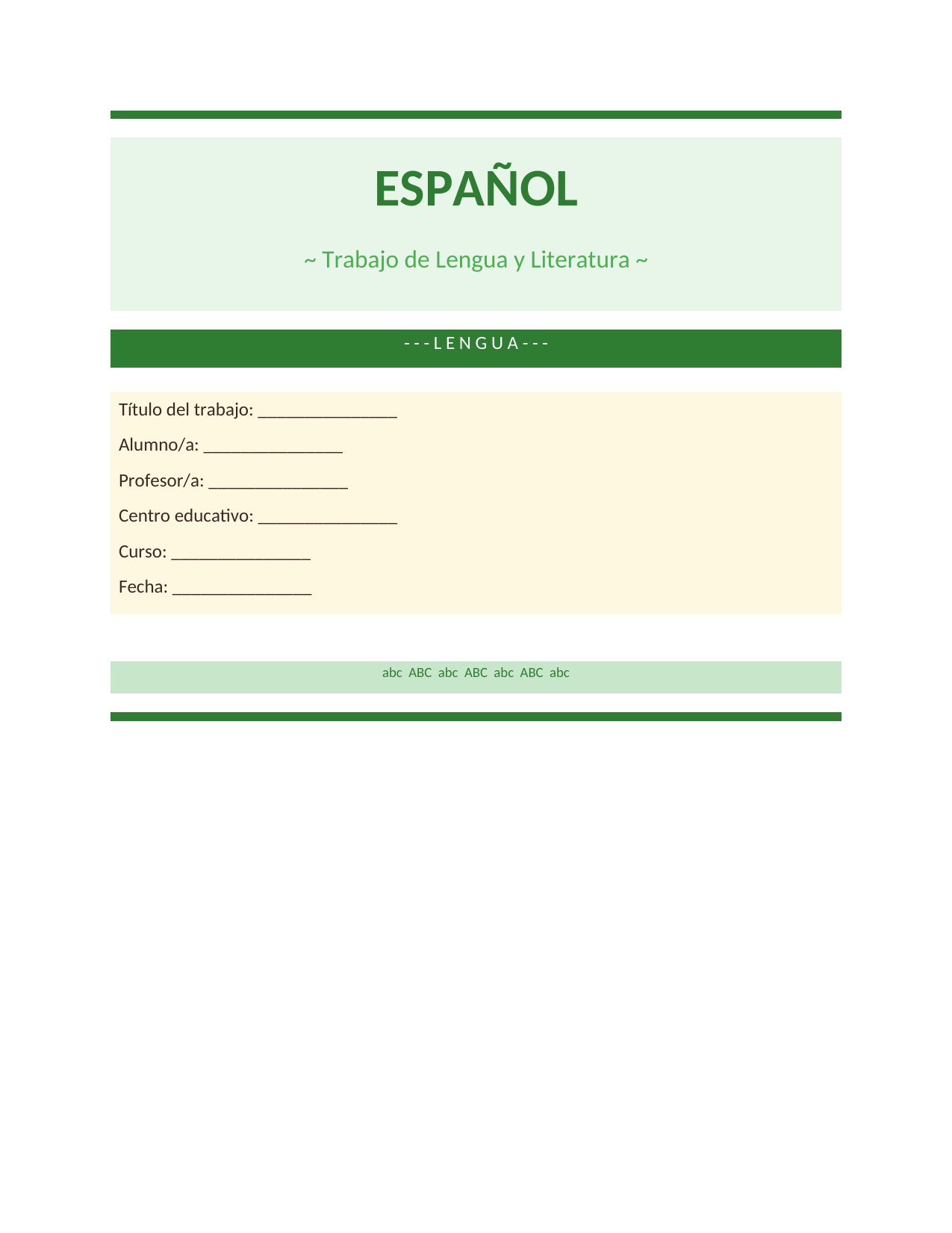 Portada Portada de Español — Lettering