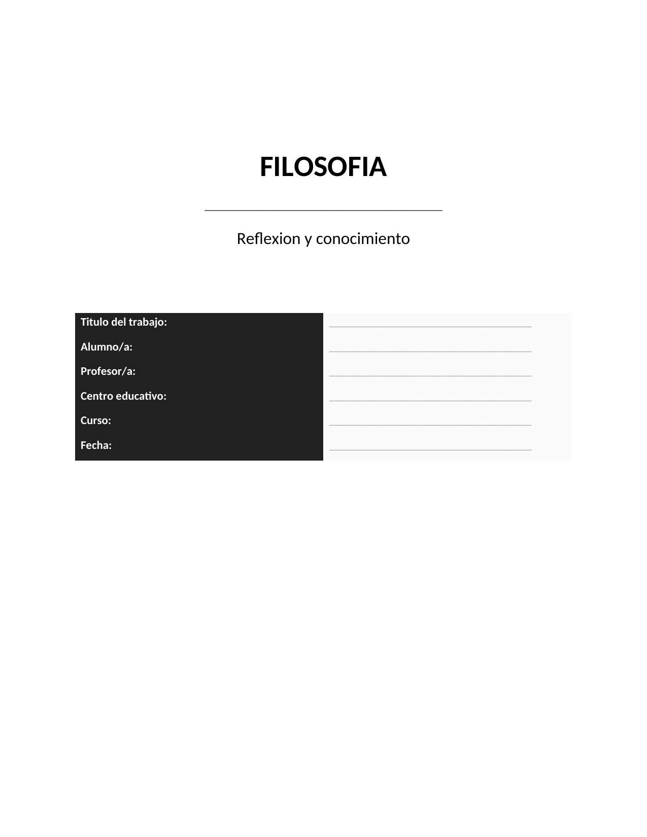Portada Portada de Filosofía — Minimalista