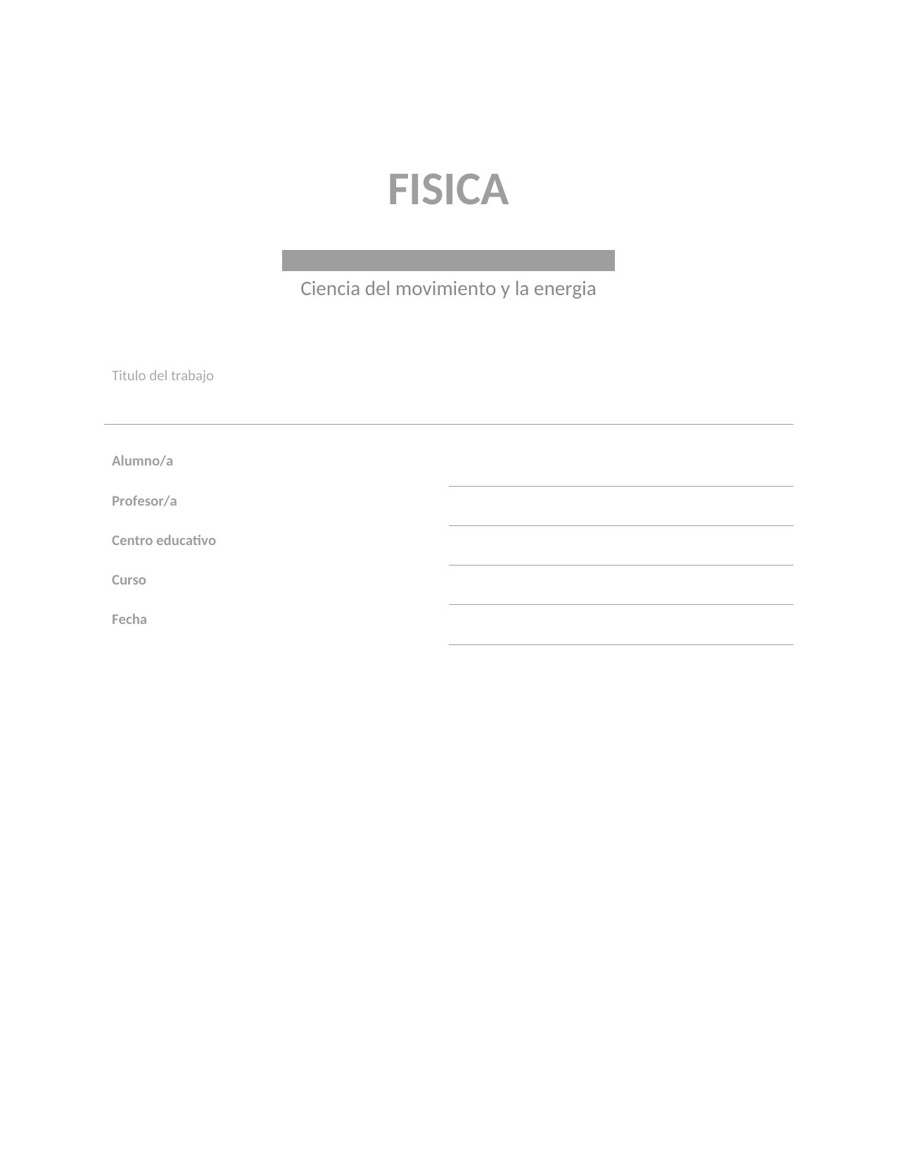 Portada Portada de Física — Minimalista