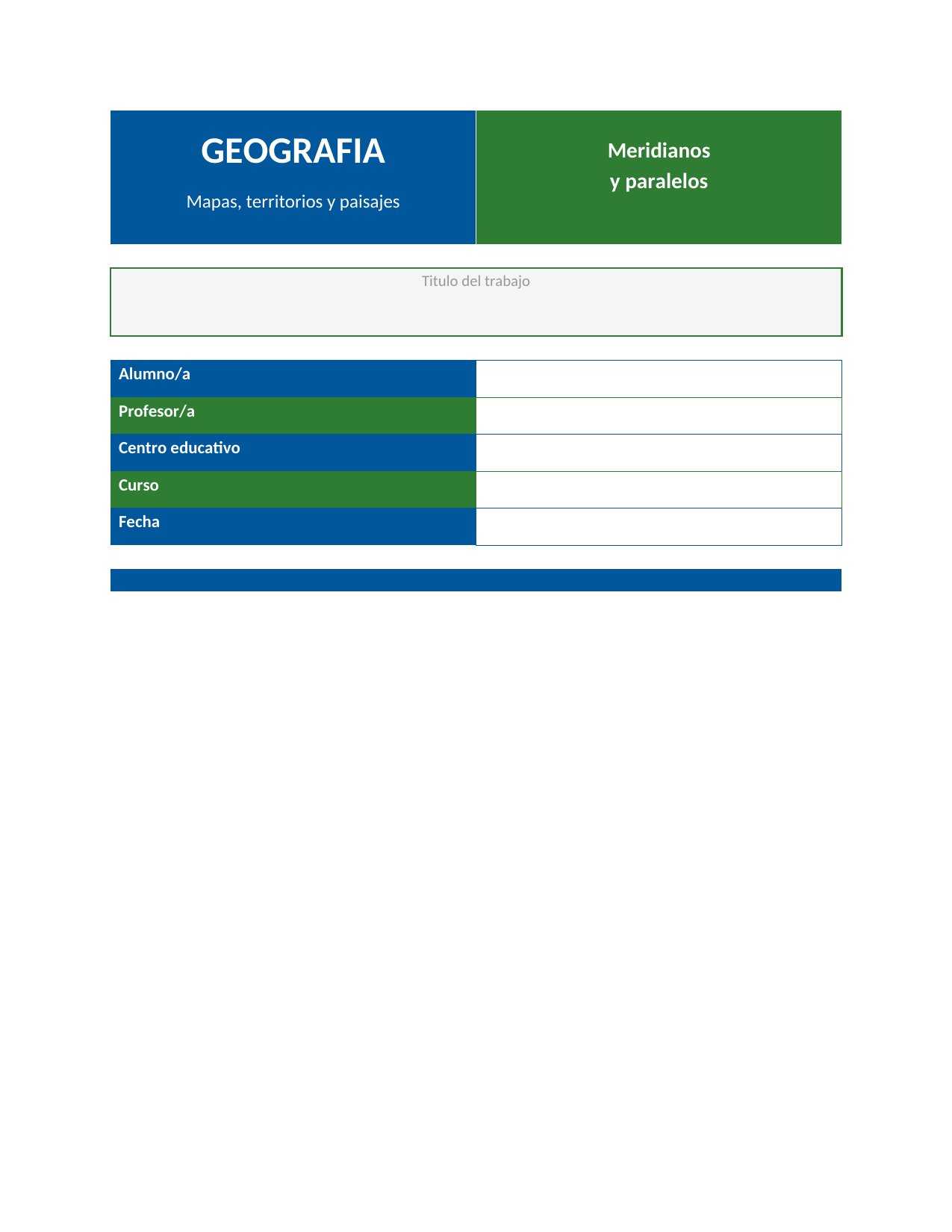 Portada Portada de Geografía — Creativa
