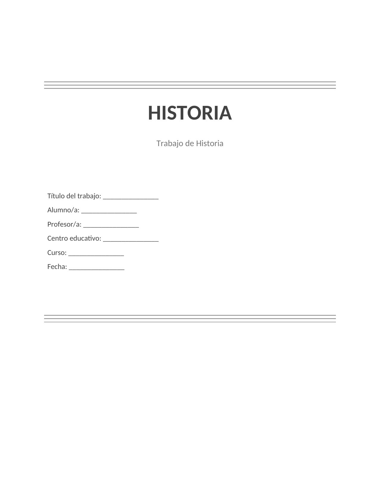 Portada Portada de Historia — Minimalista