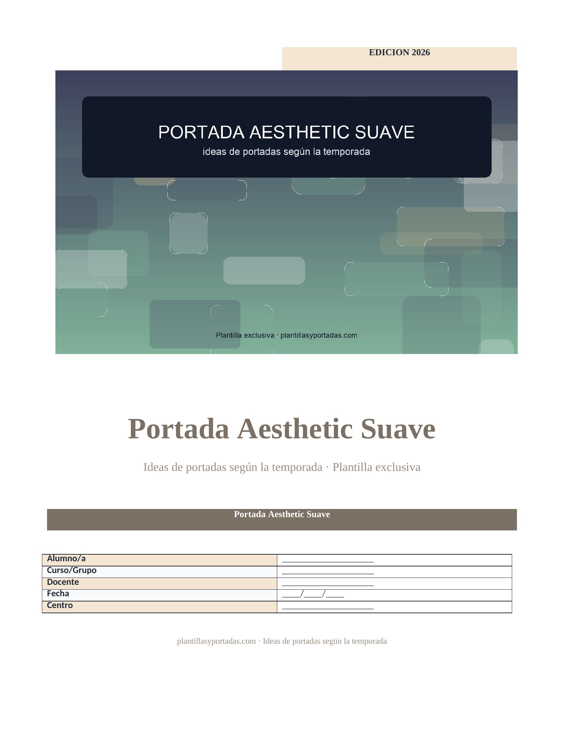 Ideas de portadas según la temporada Portada Aesthetic Suave
