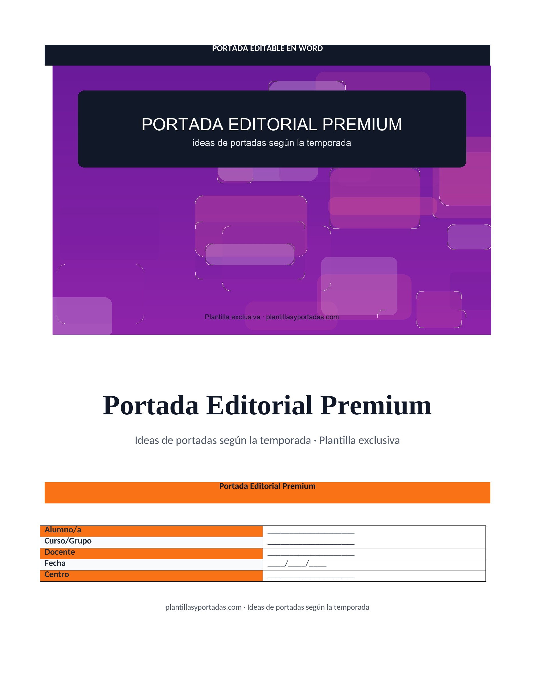 Ideas de portadas según la temporada Portada Editorial Premium