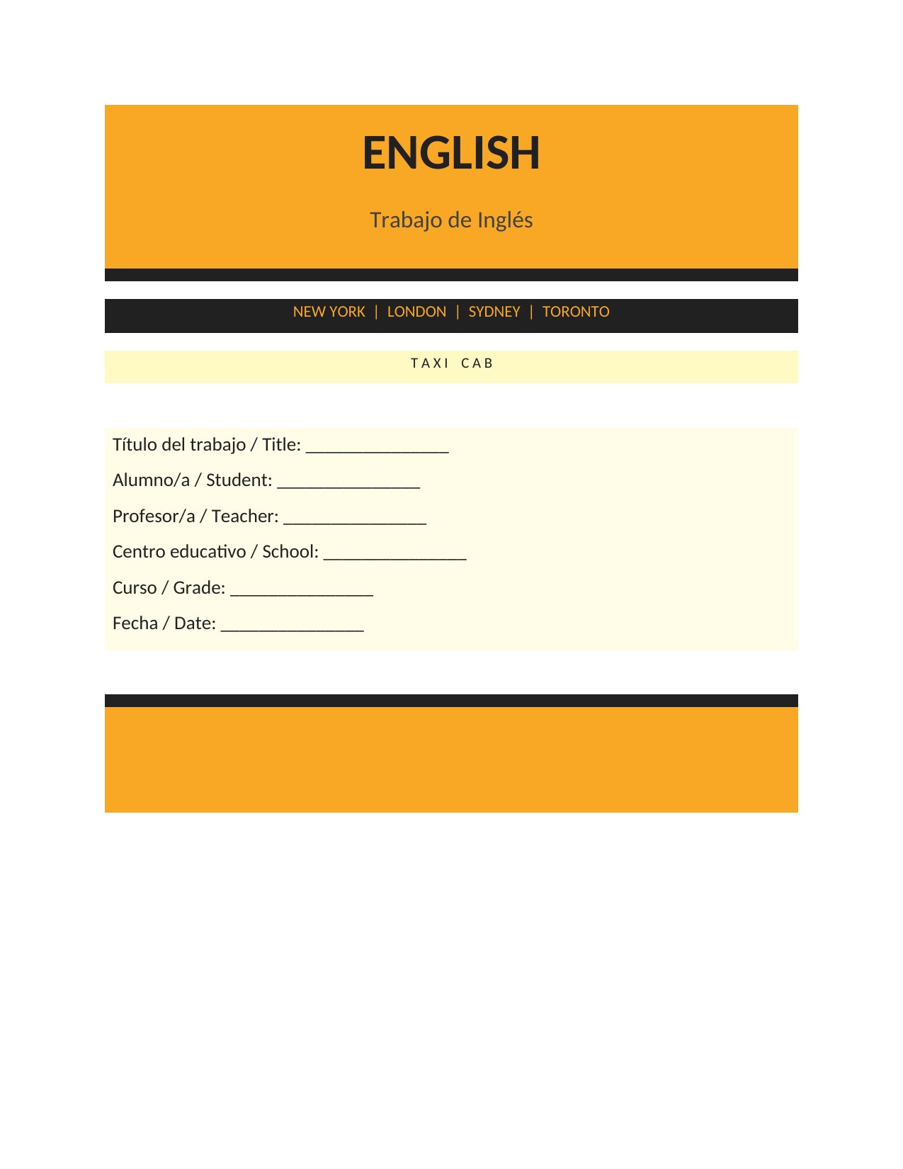 Portada Portada de Inglés — Creativa