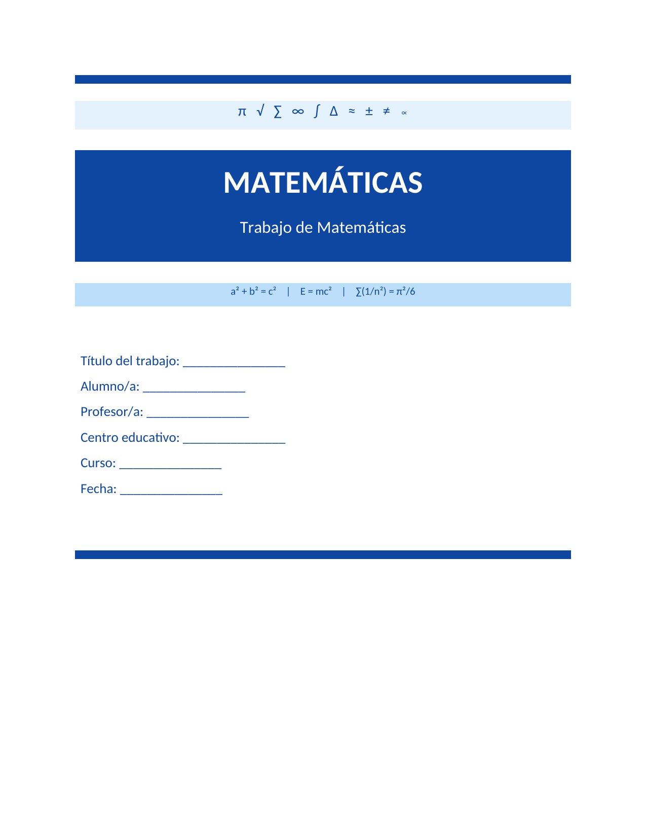 Portada Portada de Matemáticas — Formal