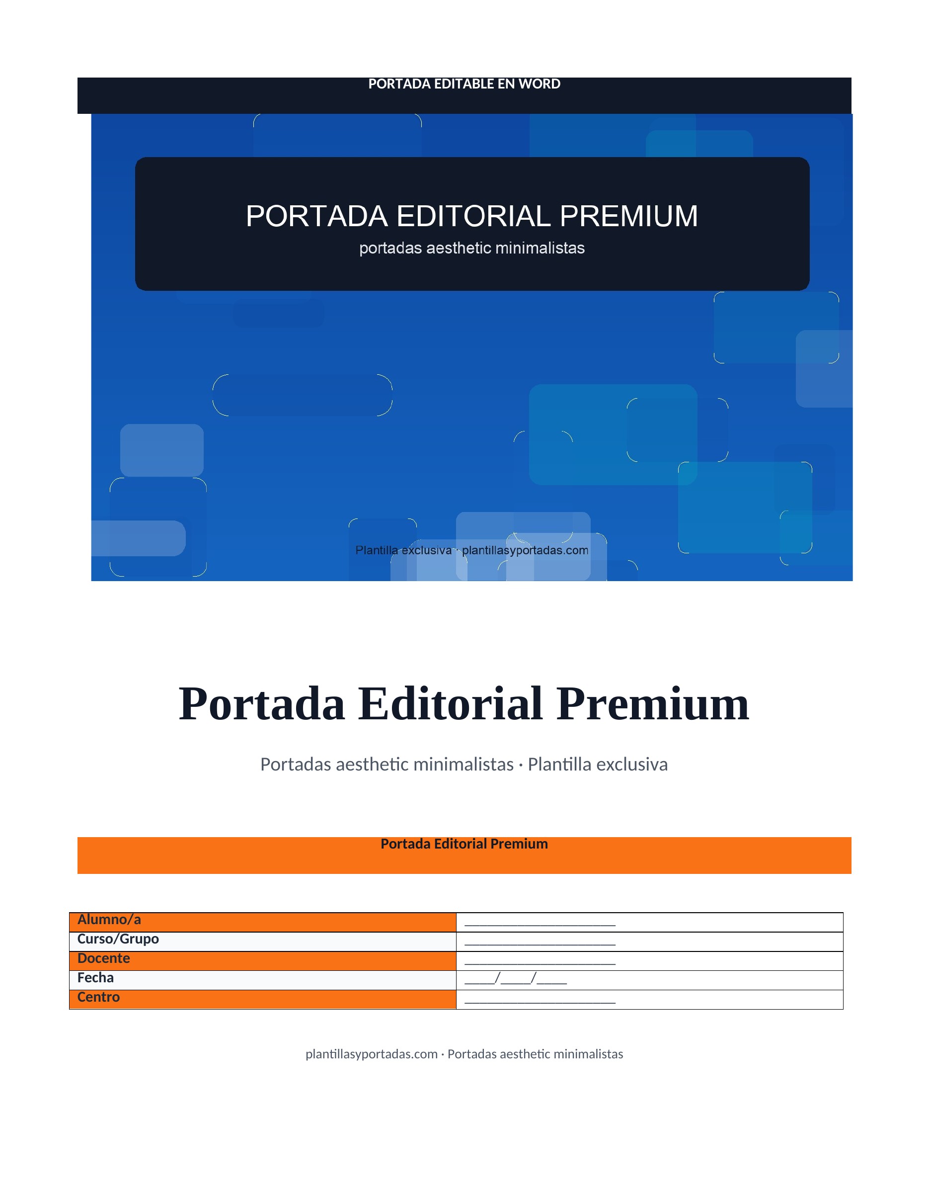 Portadas aesthetic minimalistas Portada Editorial Premium