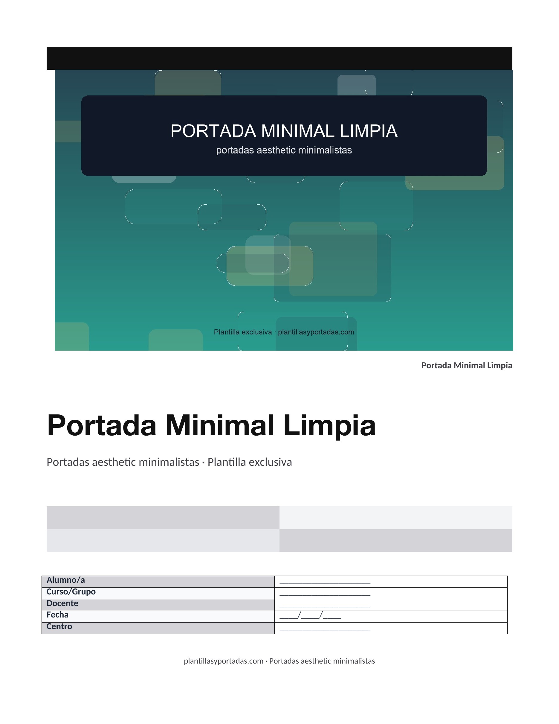 Portadas aesthetic minimalistas Portada Minimal Limpia