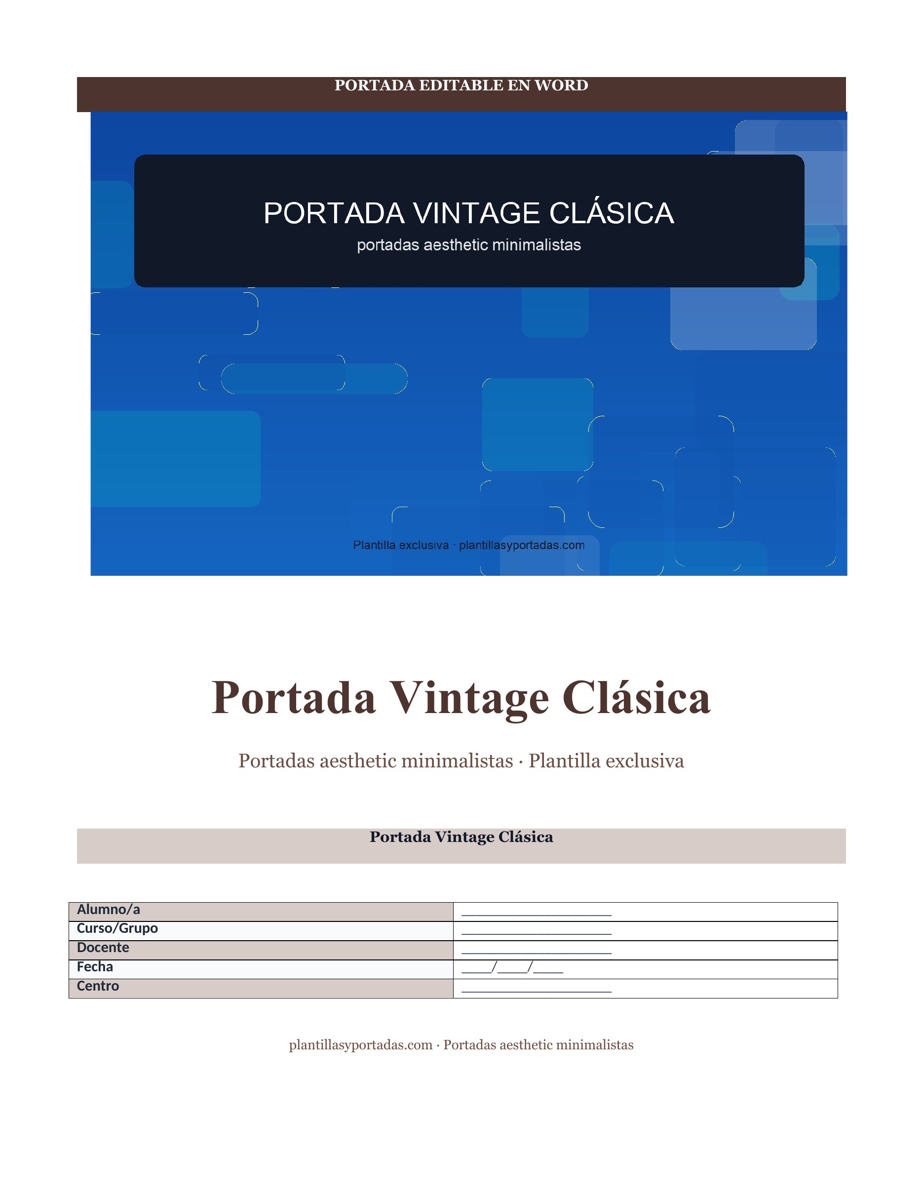 Portadas aesthetic minimalistas Portada Vintage Clásica