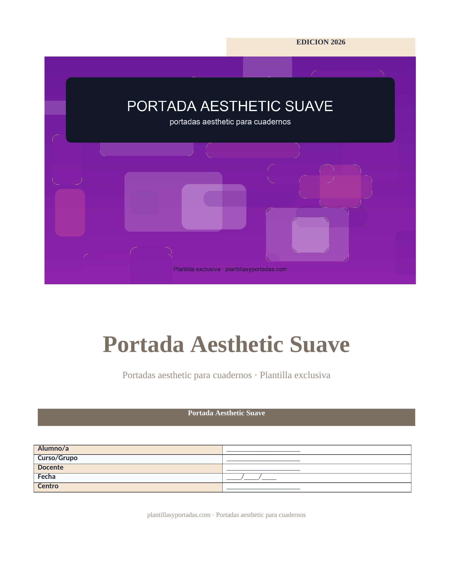 Portadas aesthetic para cuadernos Portada Aesthetic Suave