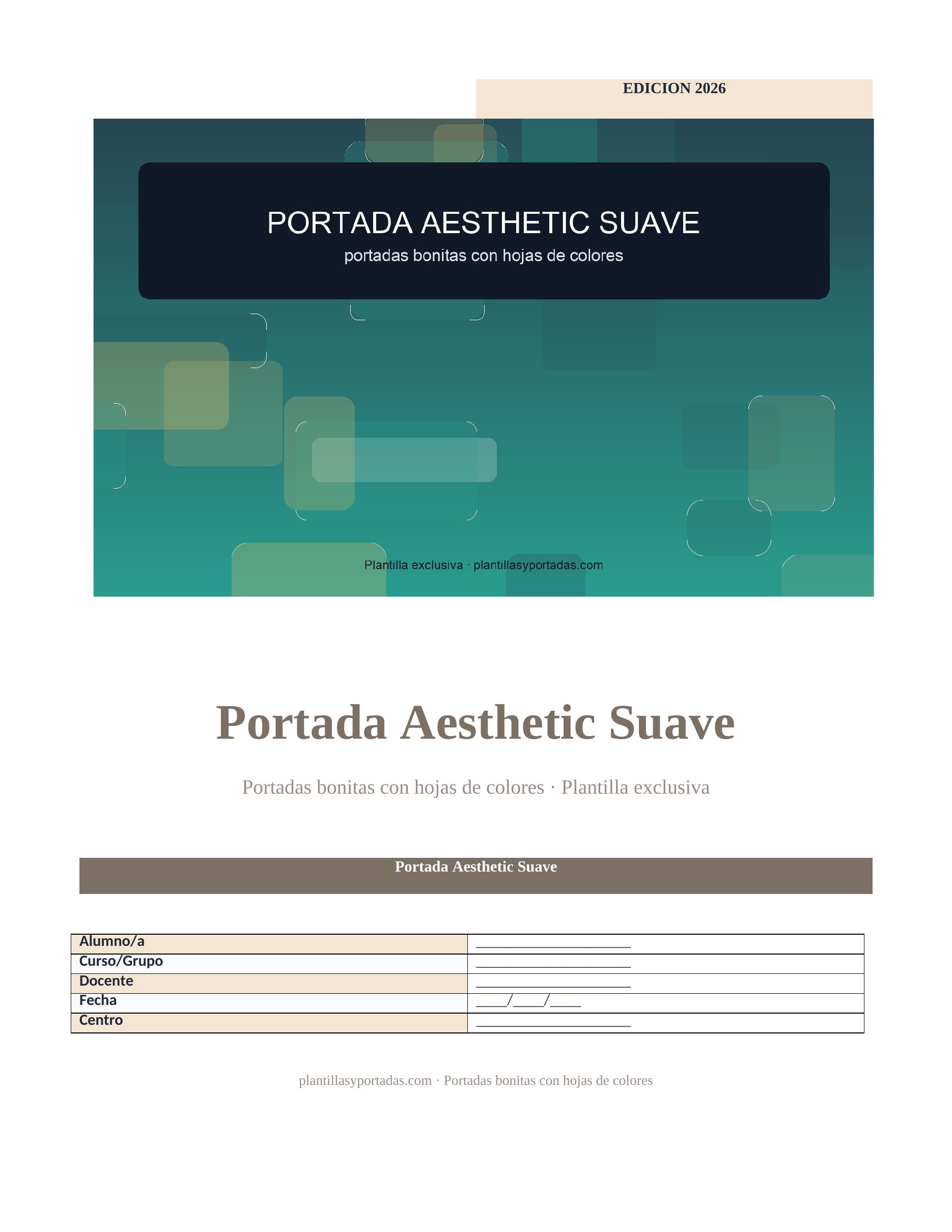 Portadas bonitas con hojas de colores Portada Aesthetic Suave