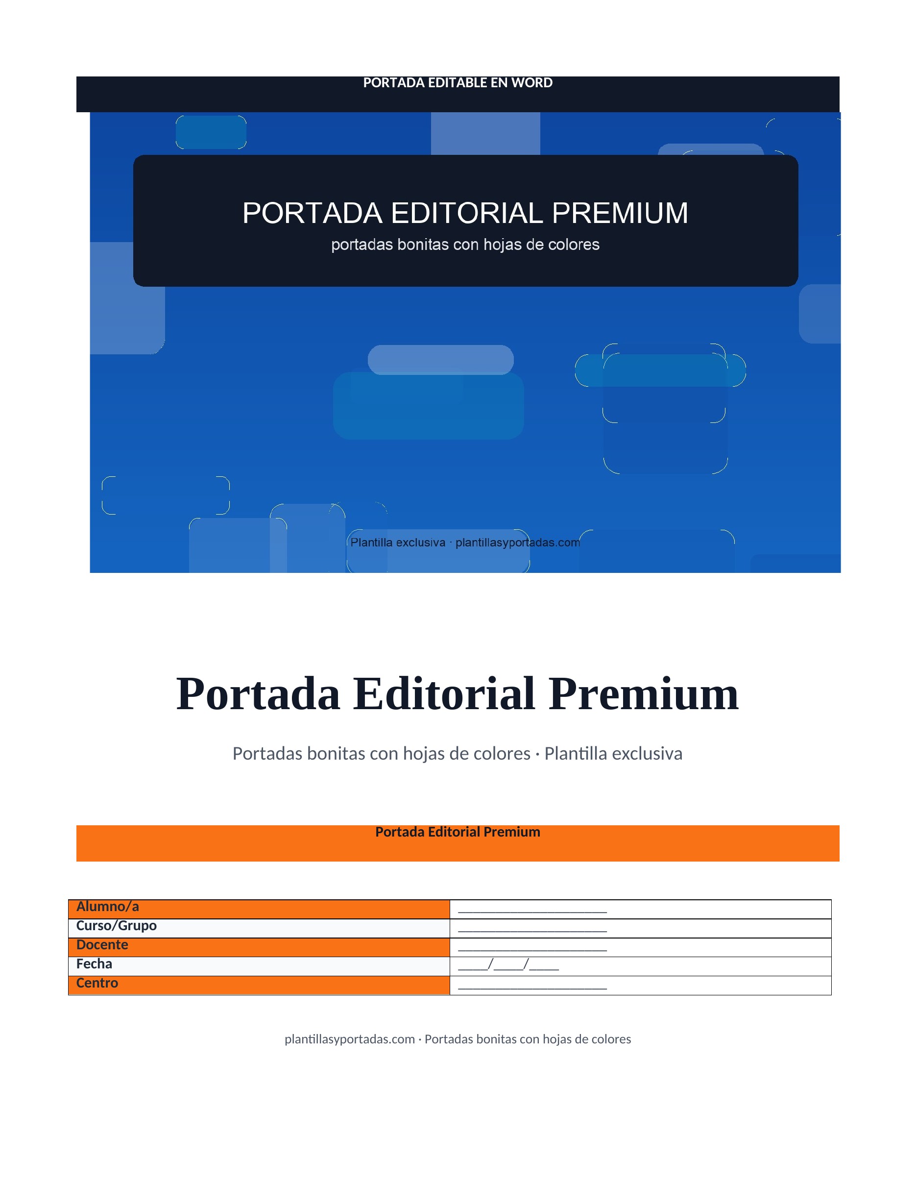 Portadas bonitas con hojas de colores Portada Editorial Premium