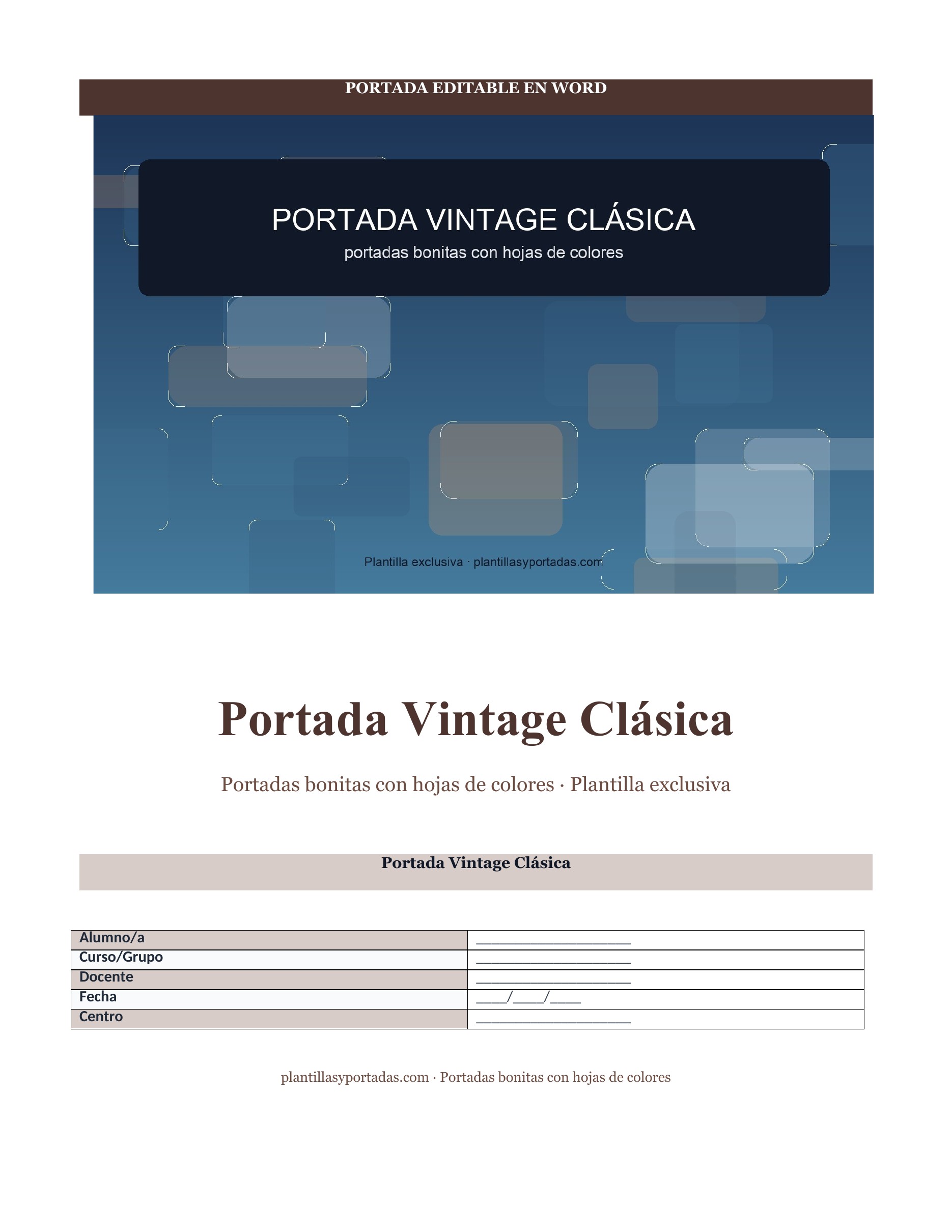 Portadas bonitas con hojas de colores Portada Vintage Clásica