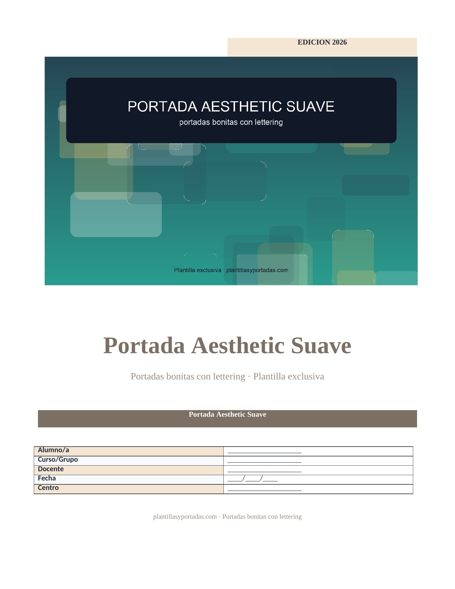 Portadas bonitas con lettering Portada Aesthetic Suave