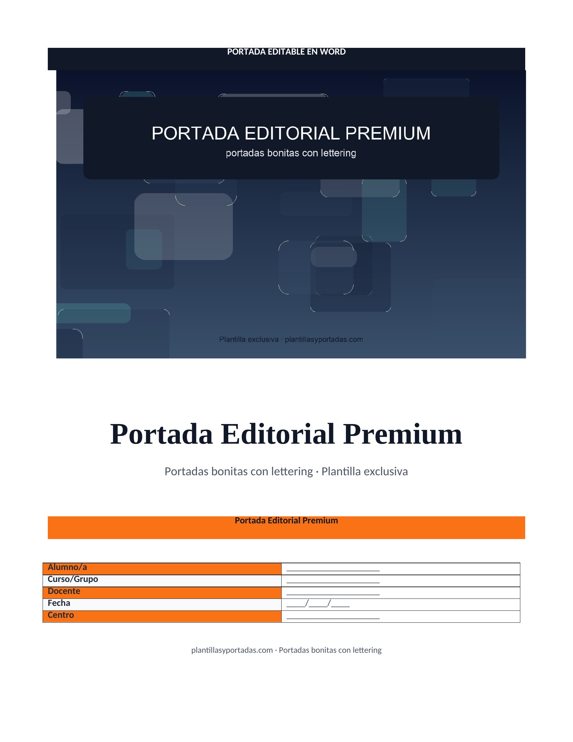 Portadas bonitas con lettering Portada Editorial Premium