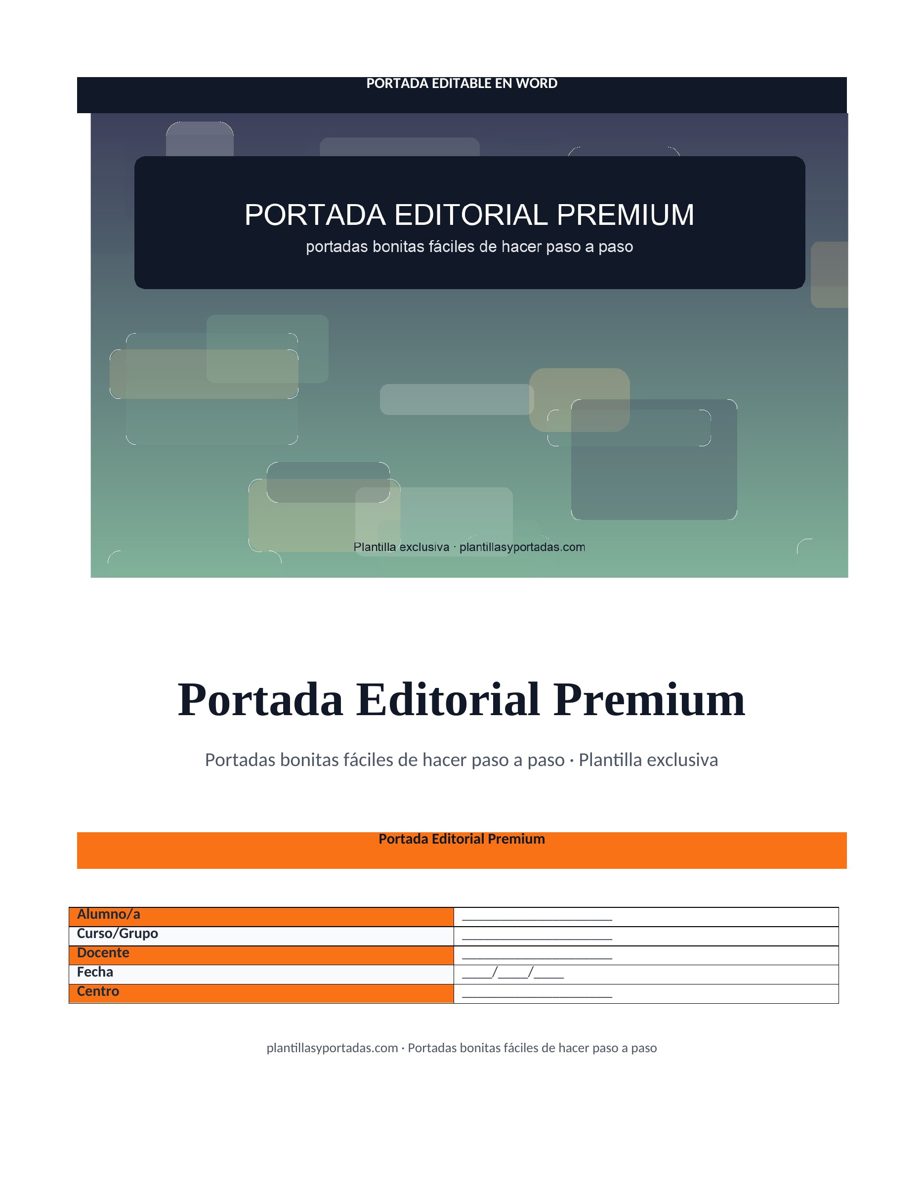 Portadas bonitas fáciles de hacer paso a paso Portada Editorial Premium