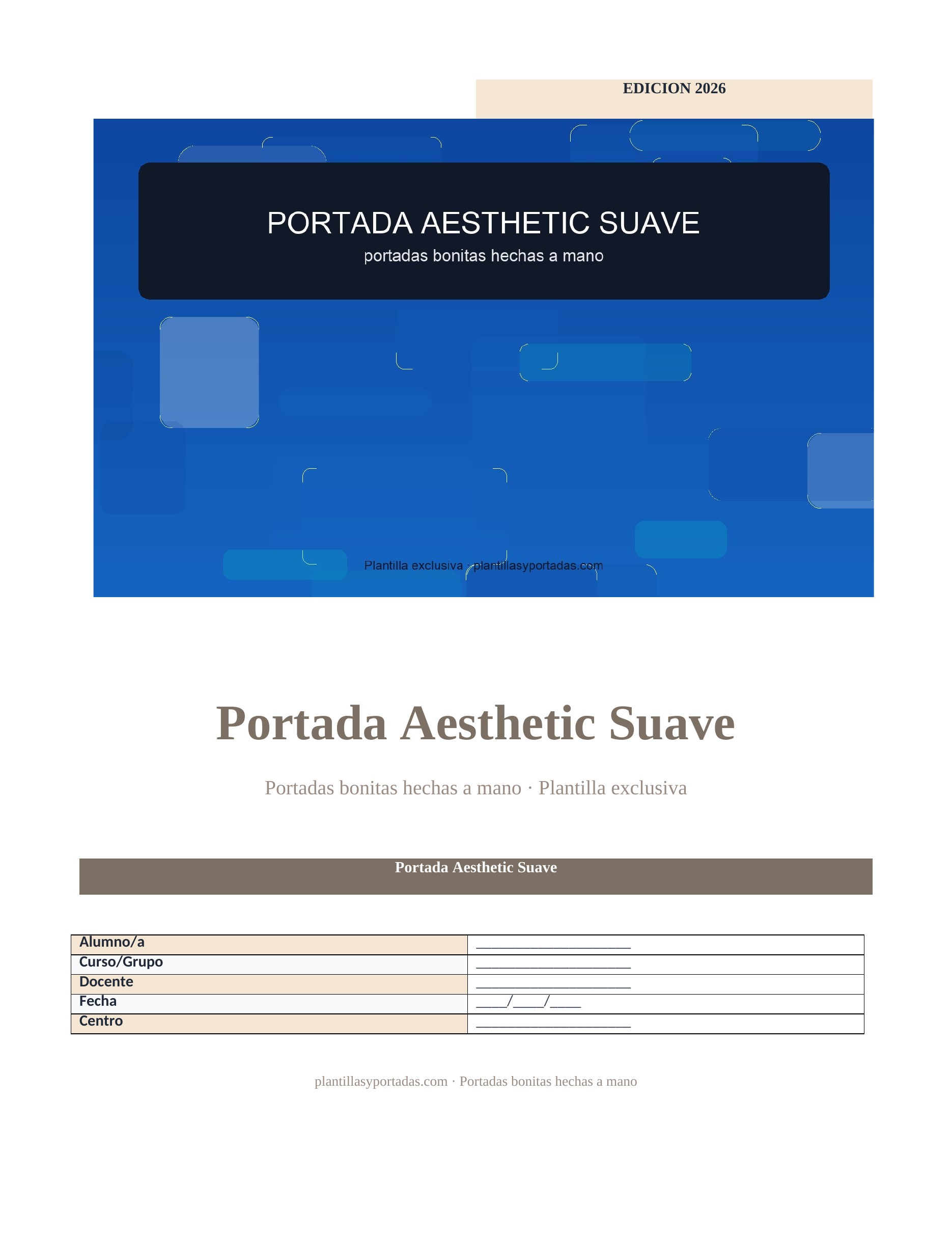 Portadas bonitas hechas a mano Portada Aesthetic Suave