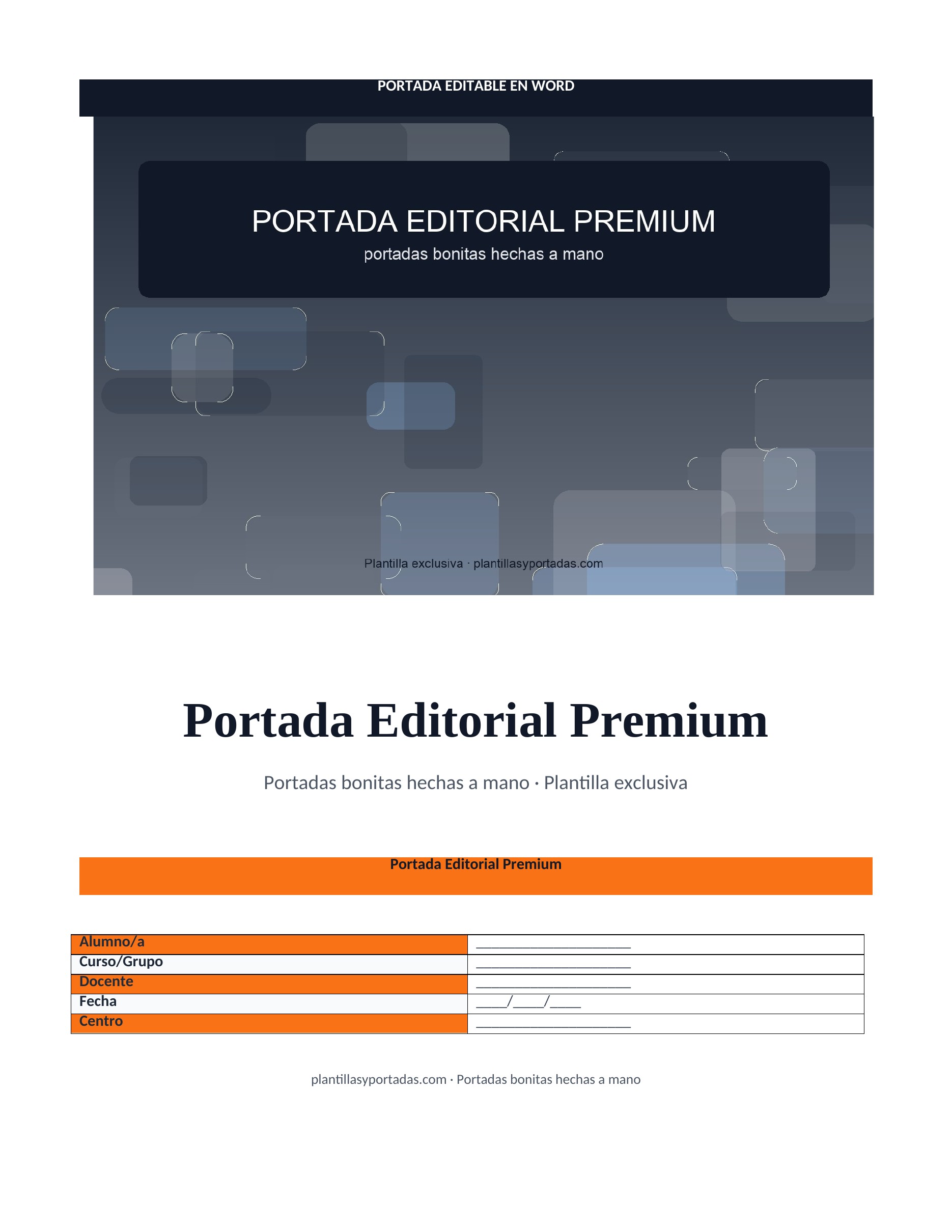 Portadas bonitas hechas a mano Portada Editorial Premium