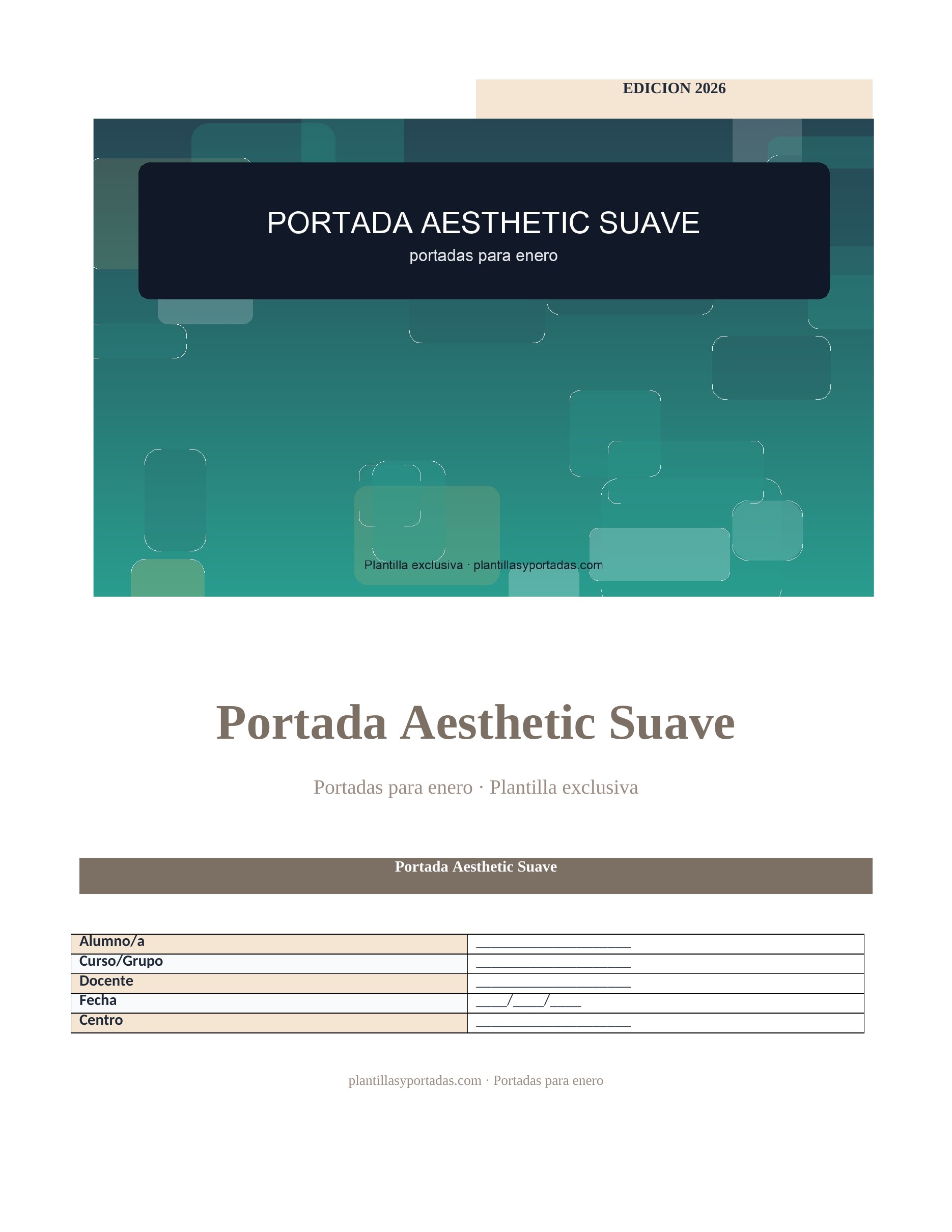 Portadas para enero Portada Aesthetic Suave