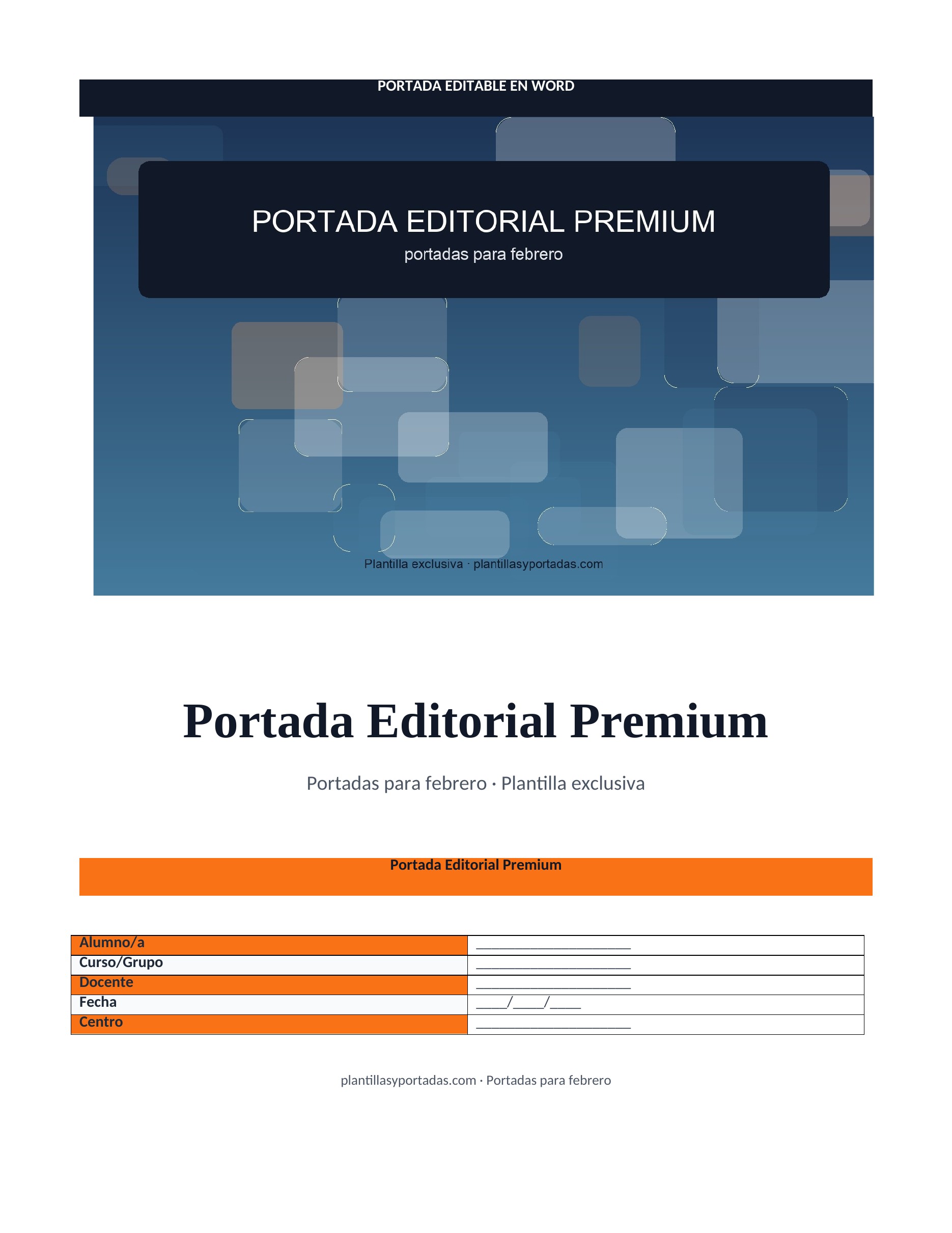 Portadas para febrero Portada Editorial Premium