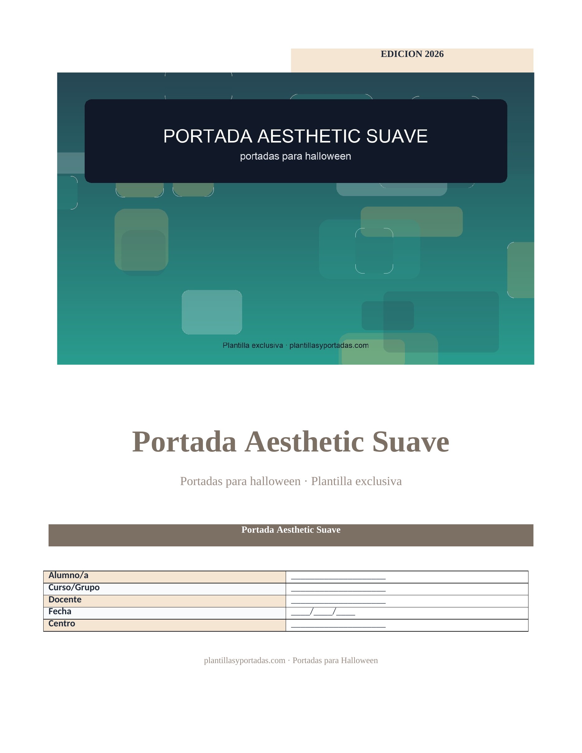Portadas para Halloween Portada Aesthetic Suave