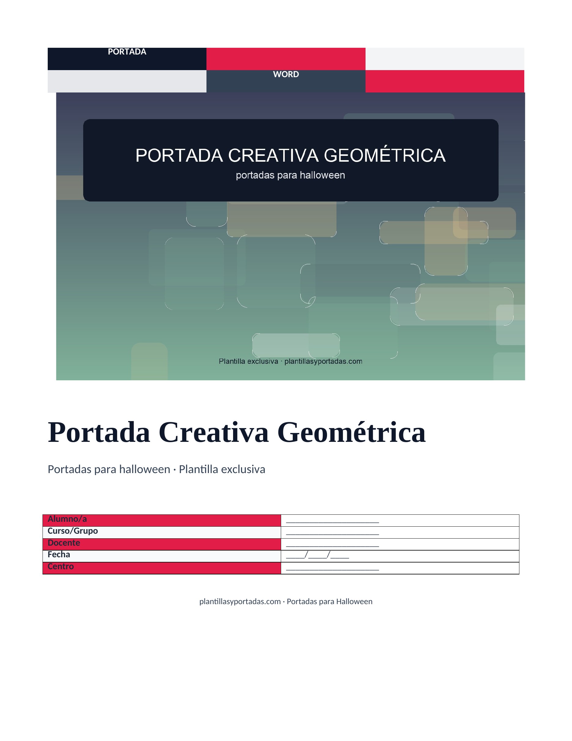 Portadas para Halloween Portada Creativa Geométrica