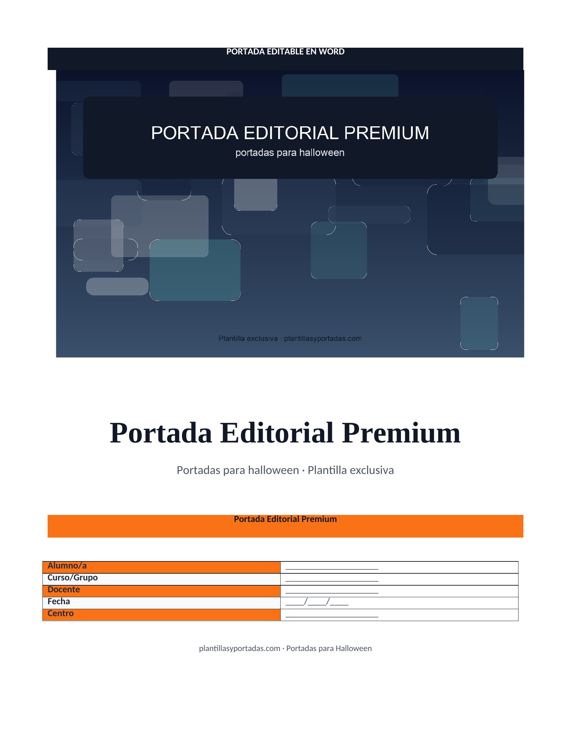 Portadas para Halloween Portada Editorial Premium