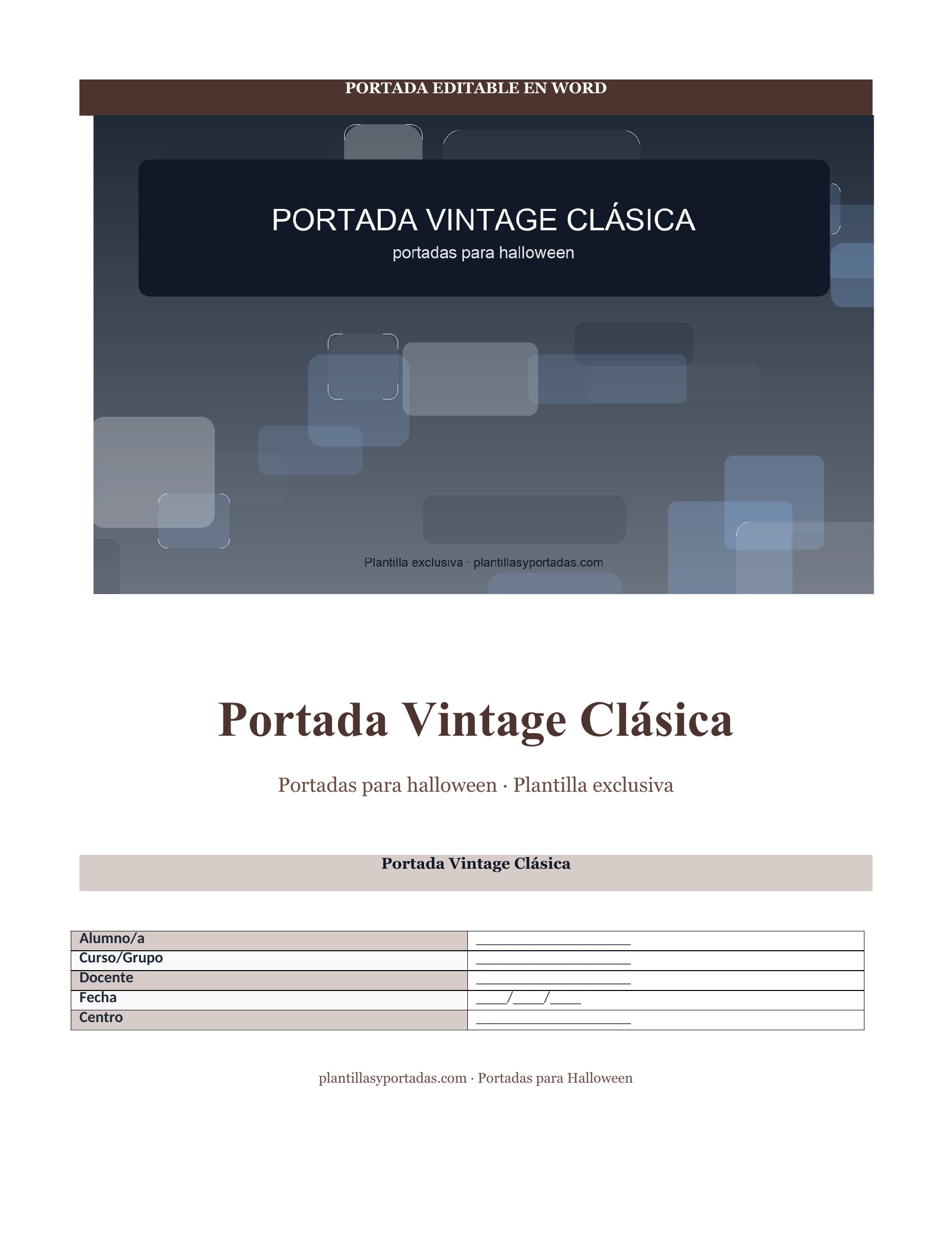 Portadas para Halloween Portada Vintage Clásica