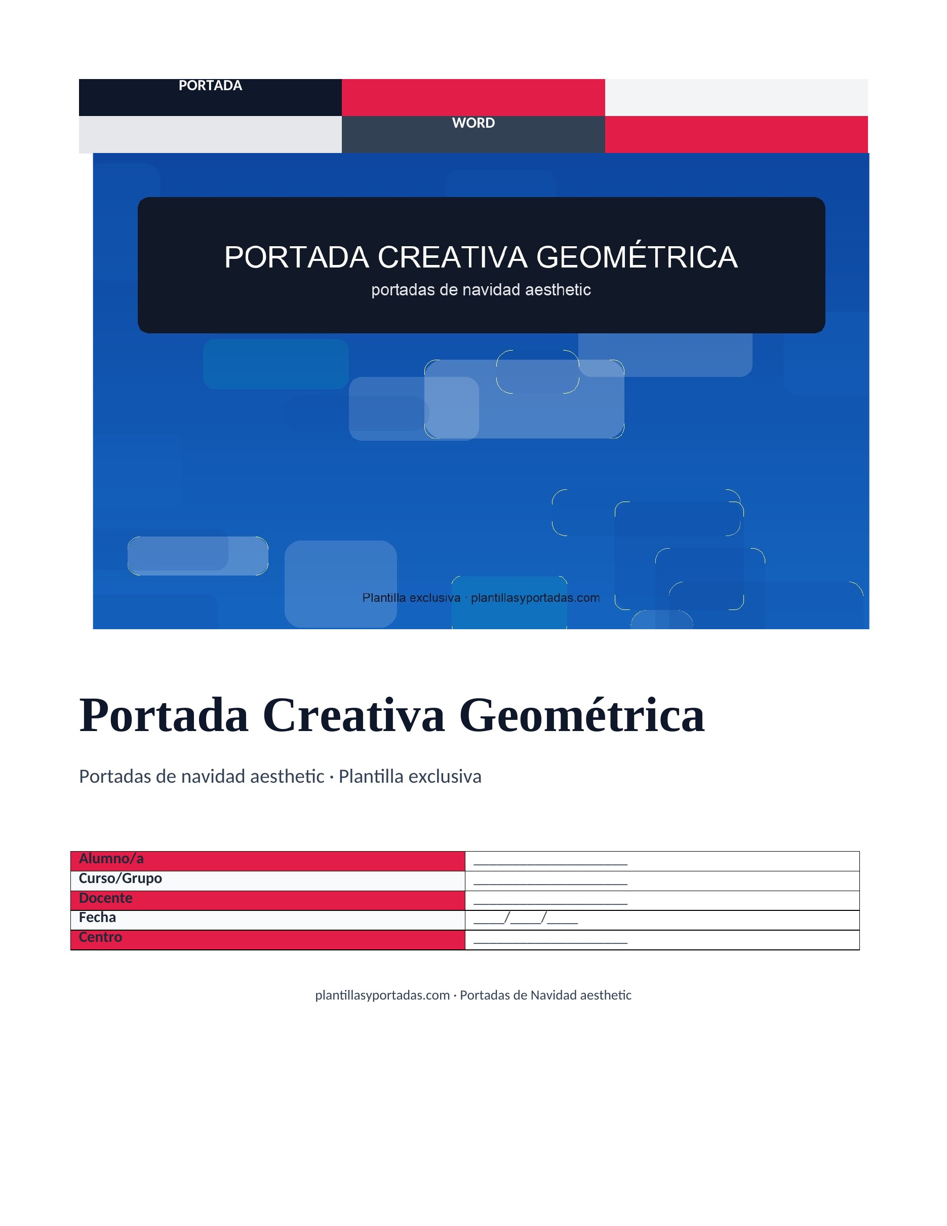 Portadas de Navidad aesthetic Portada Creativa Geométrica
