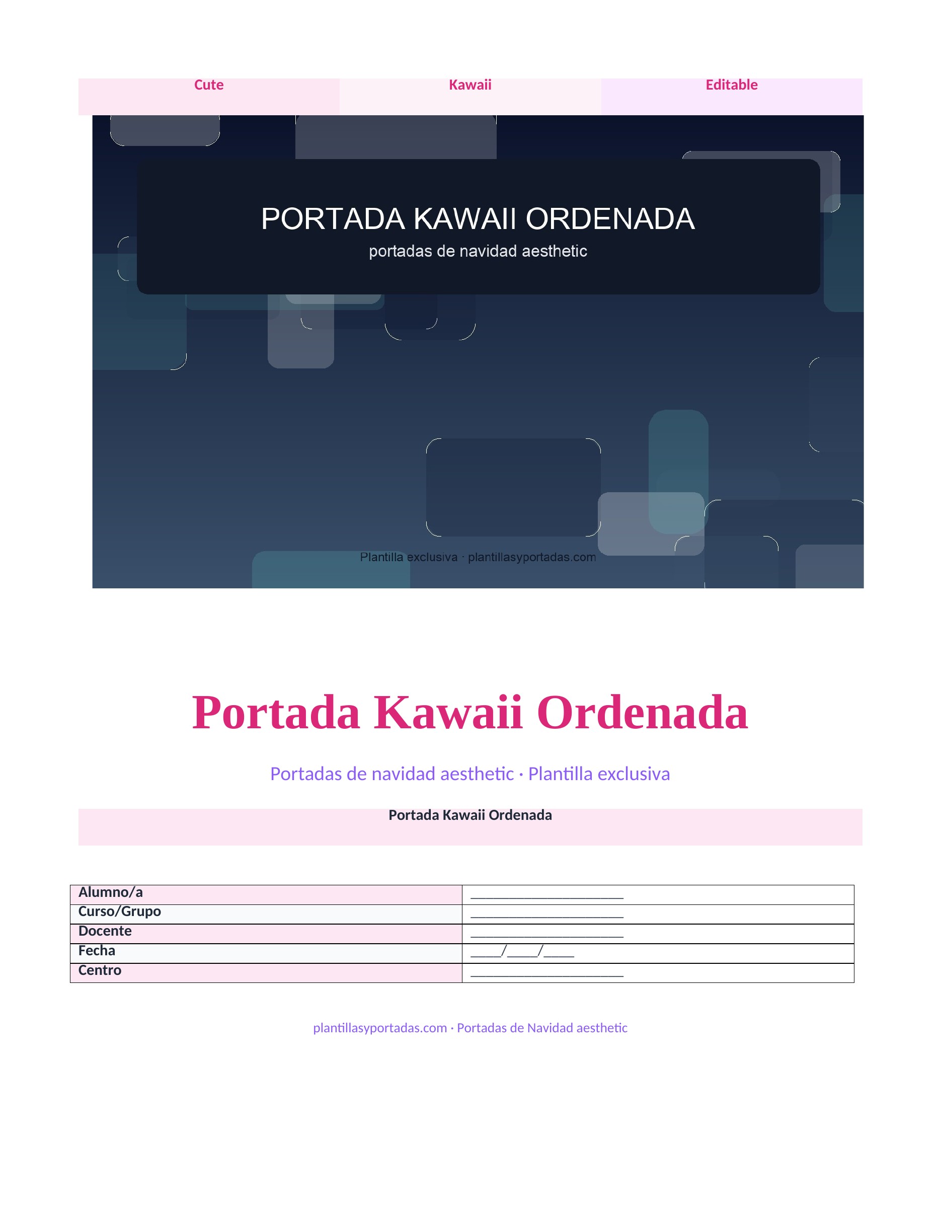 Portadas de Navidad aesthetic Portada Kawaii Ordenada