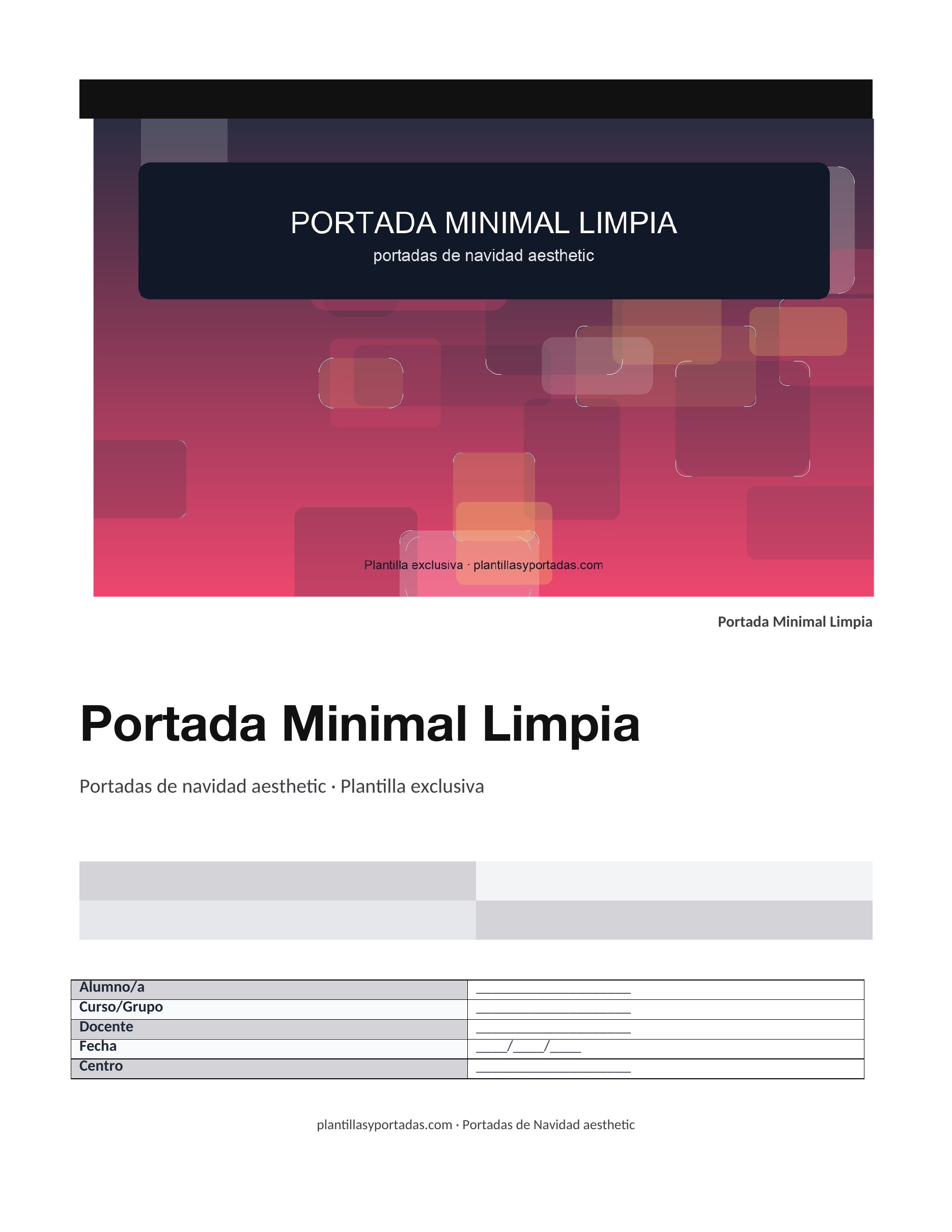 Portadas de Navidad aesthetic Portada Minimal Limpia