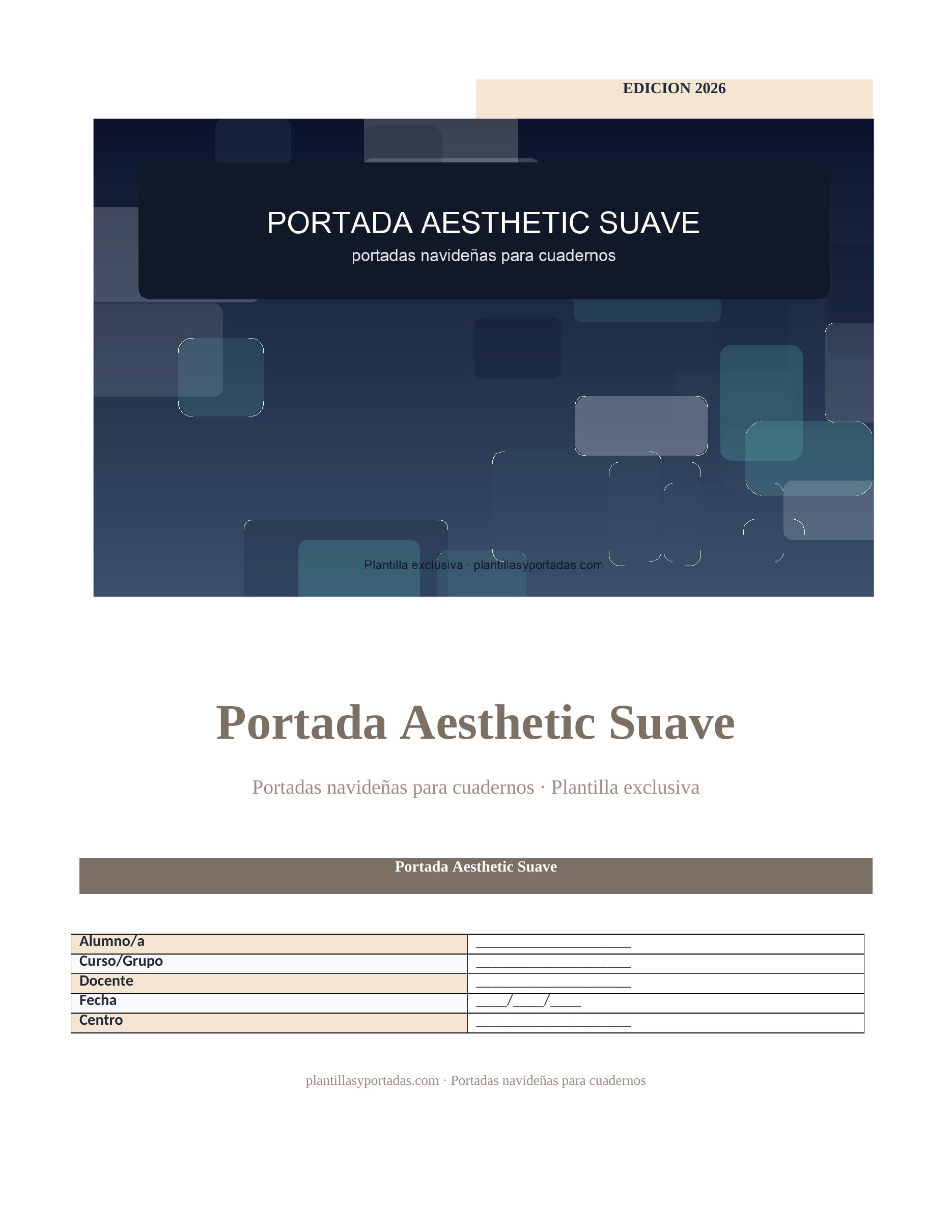 Portadas navideñas para cuadernos Portada Aesthetic Suave