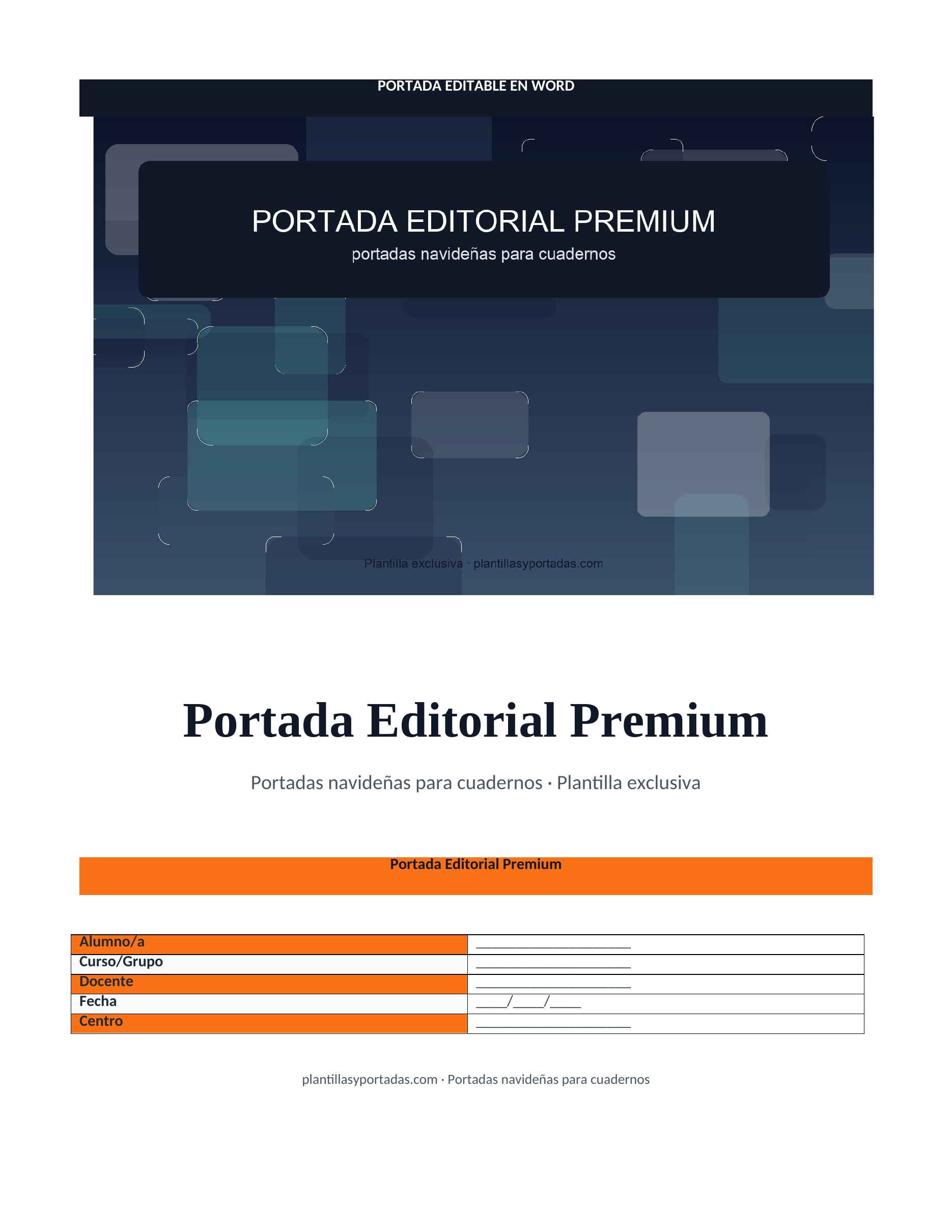 Portadas navideñas para cuadernos Portada Editorial Premium