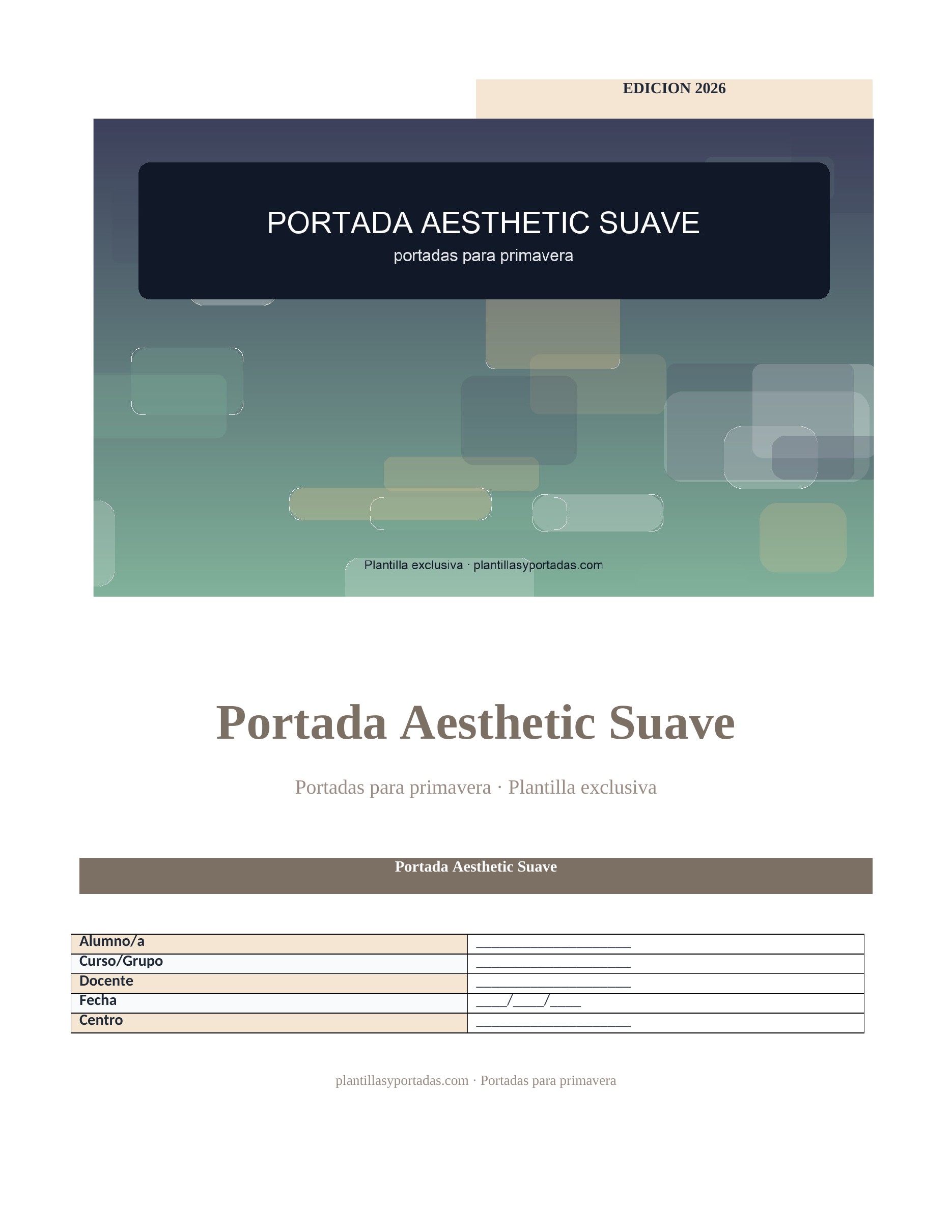 Portadas para primavera Portada Aesthetic Suave