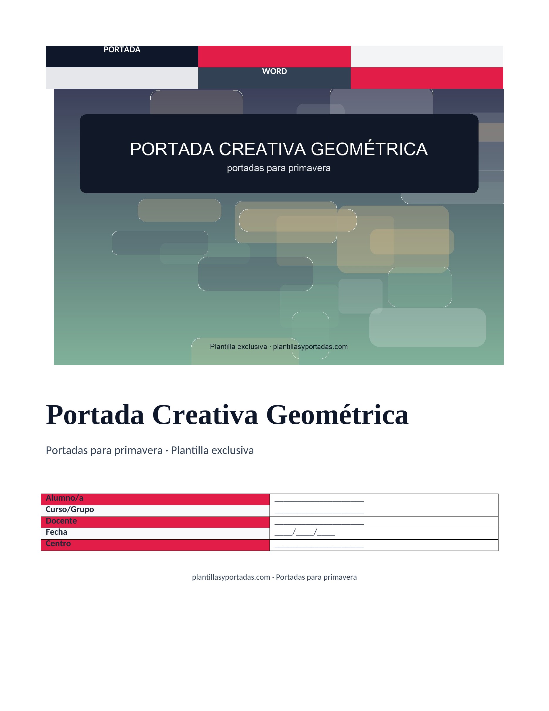 Portadas para primavera Portada Creativa Geométrica