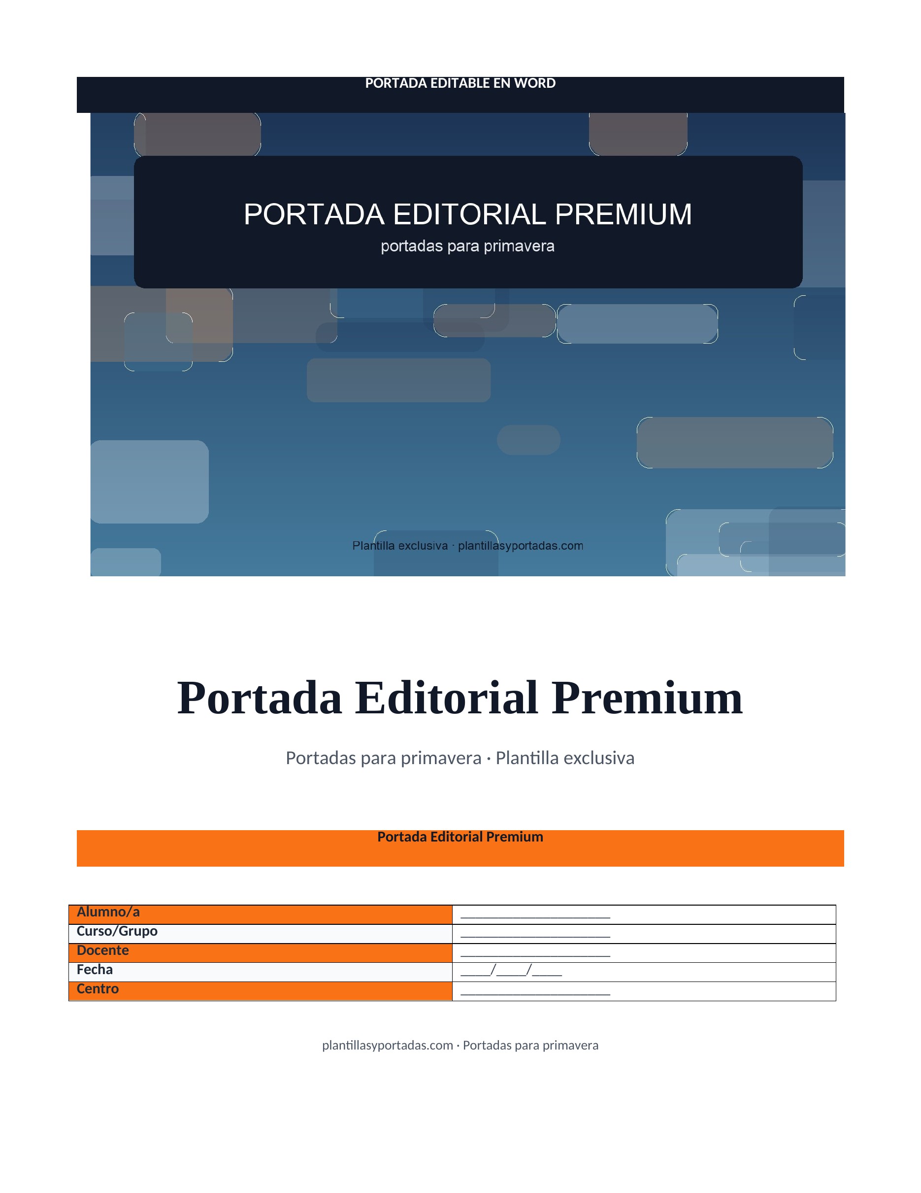Portadas para primavera Portada Editorial Premium