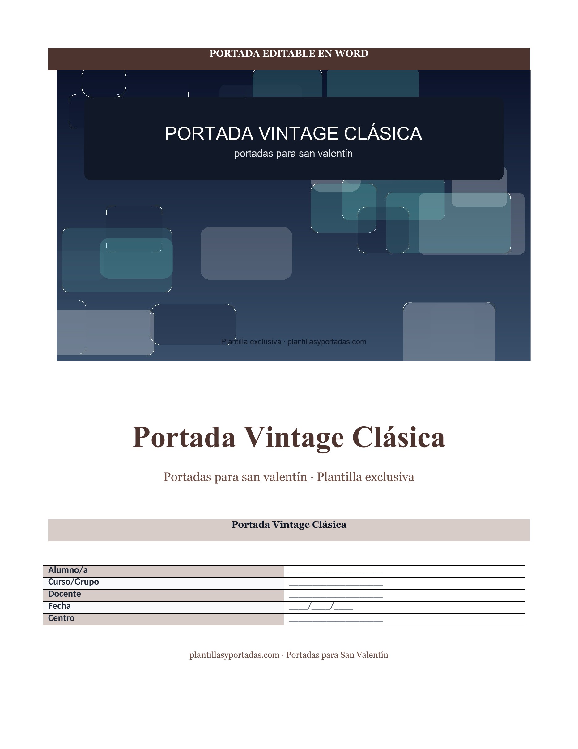 Portadas para San Valentín Portada Vintage Clásica
