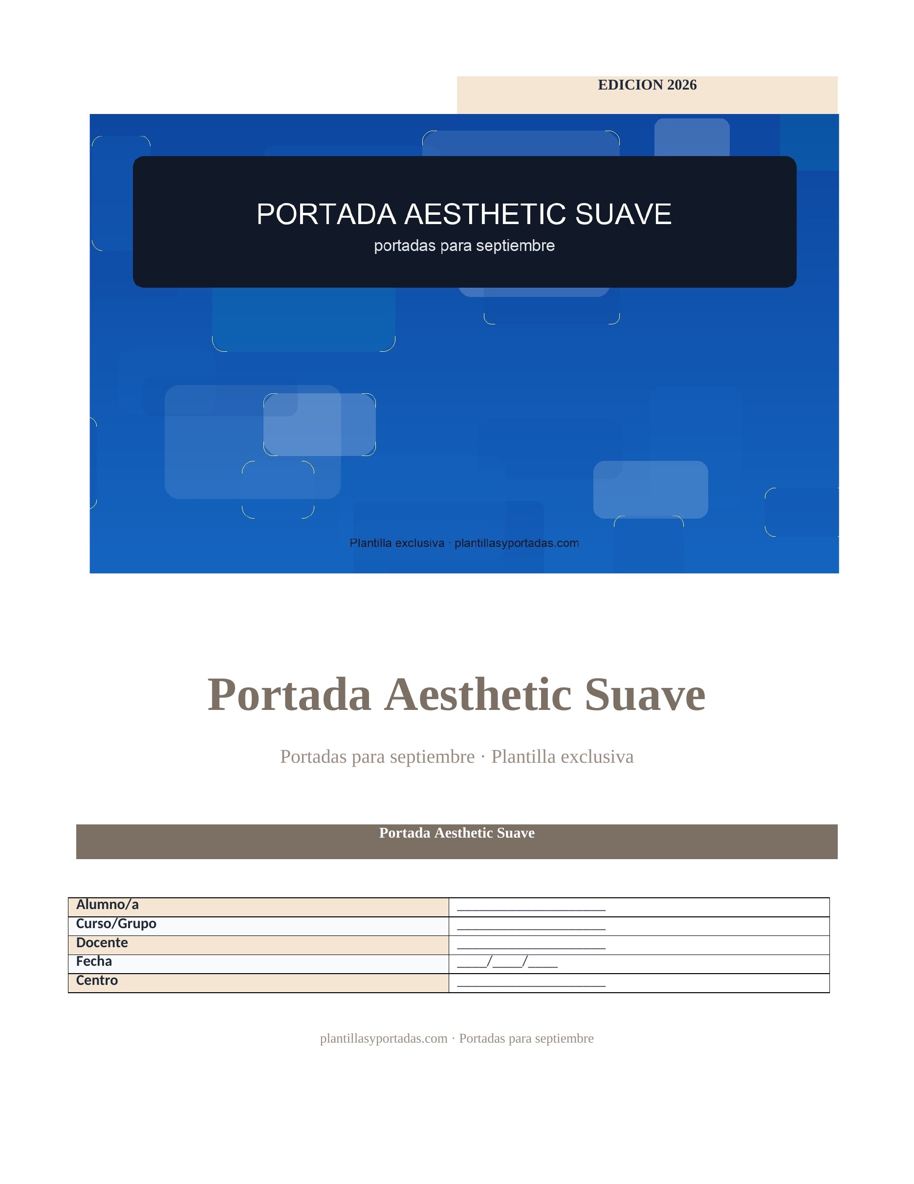 Portadas para septiembre Portada Aesthetic Suave