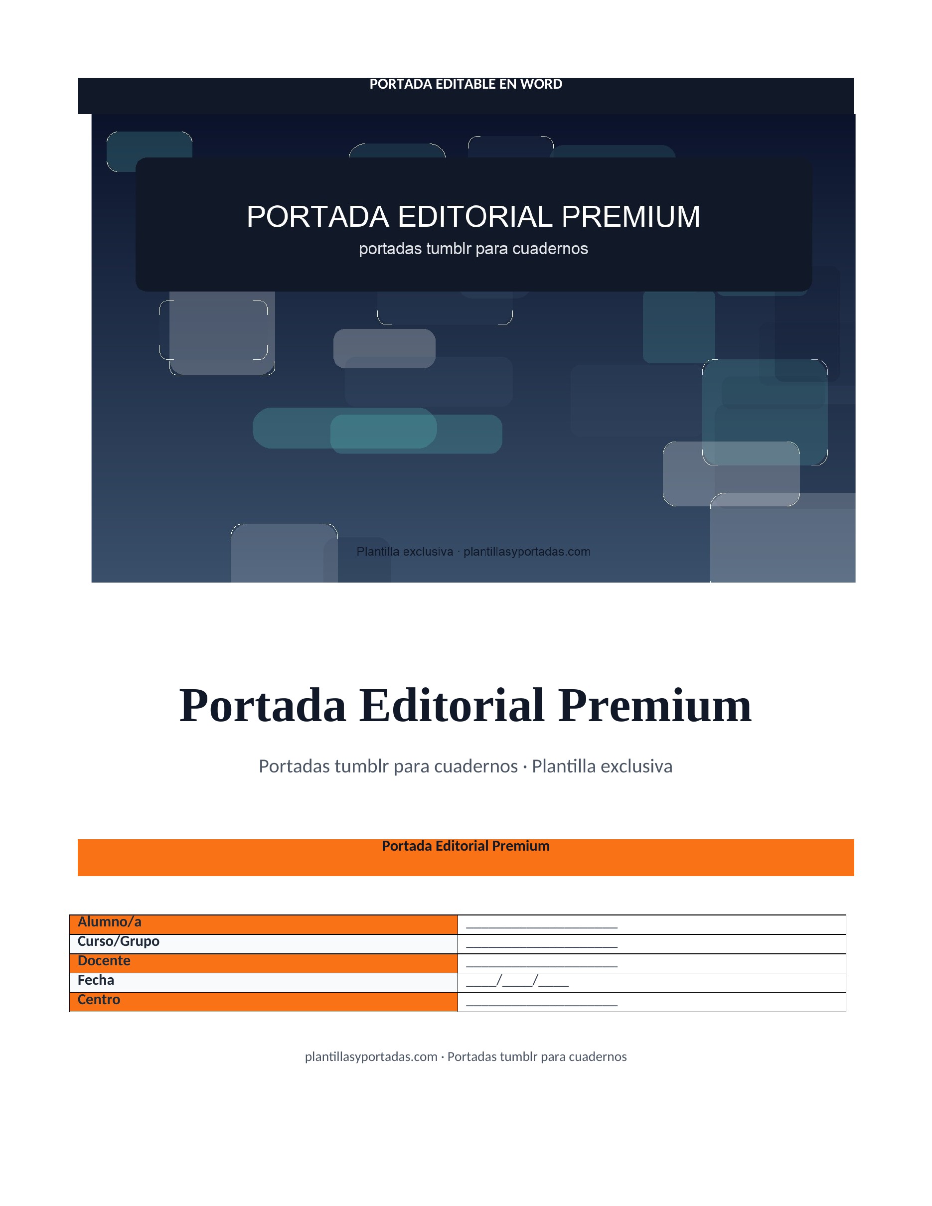 Portadas tumblr para cuadernos Portada Editorial Premium