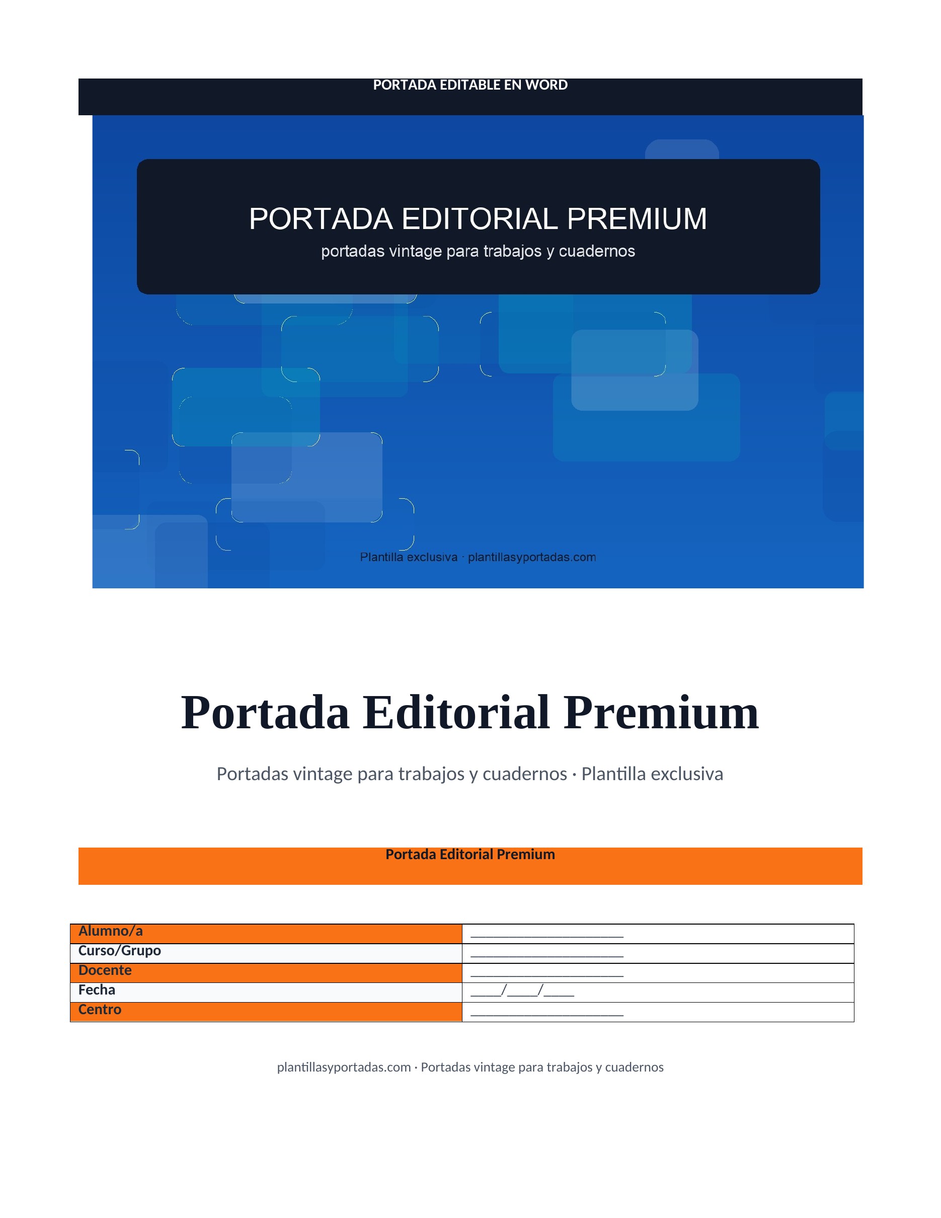 Portadas vintage para trabajos y cuadernos Portada Editorial Premium