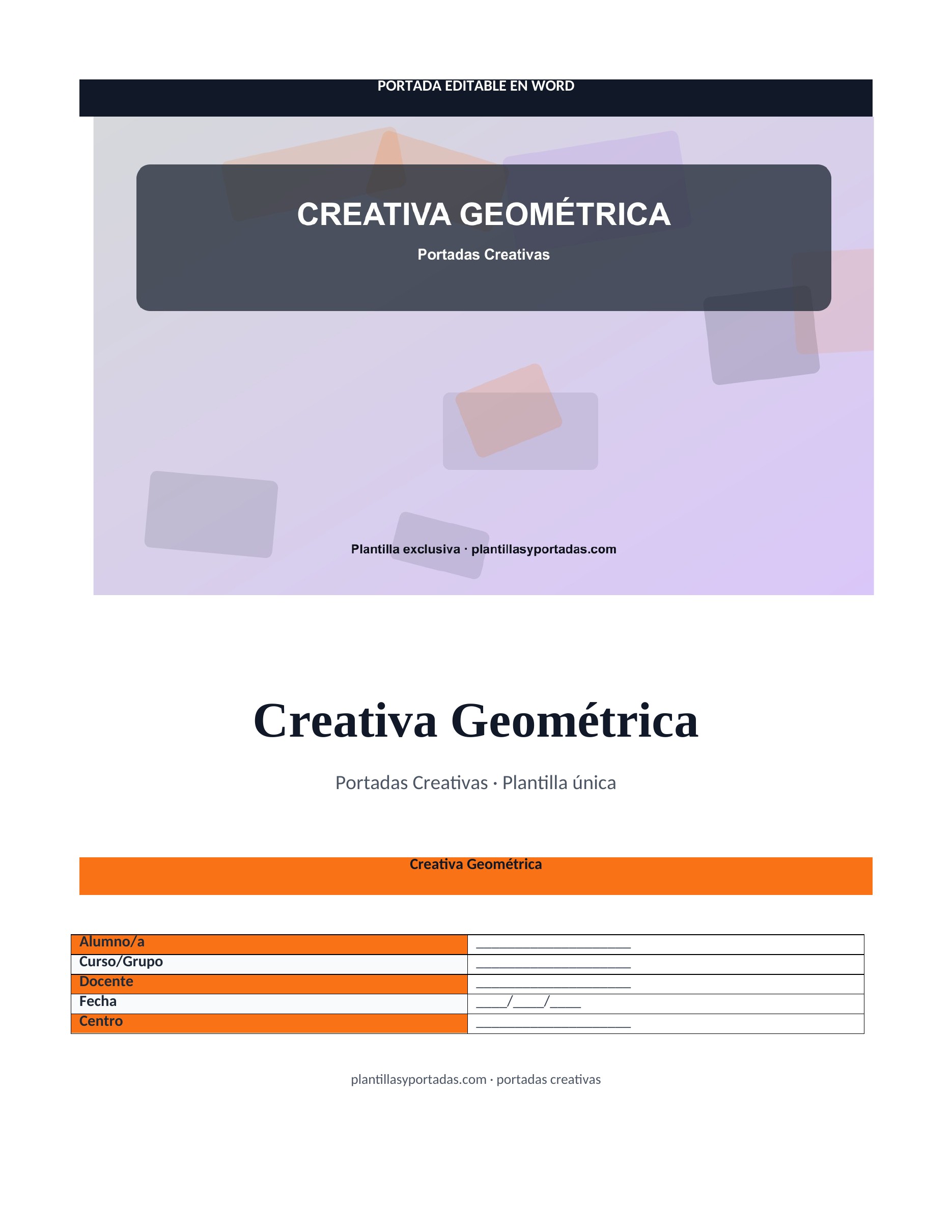 portadas creativas Creativa Geométrica