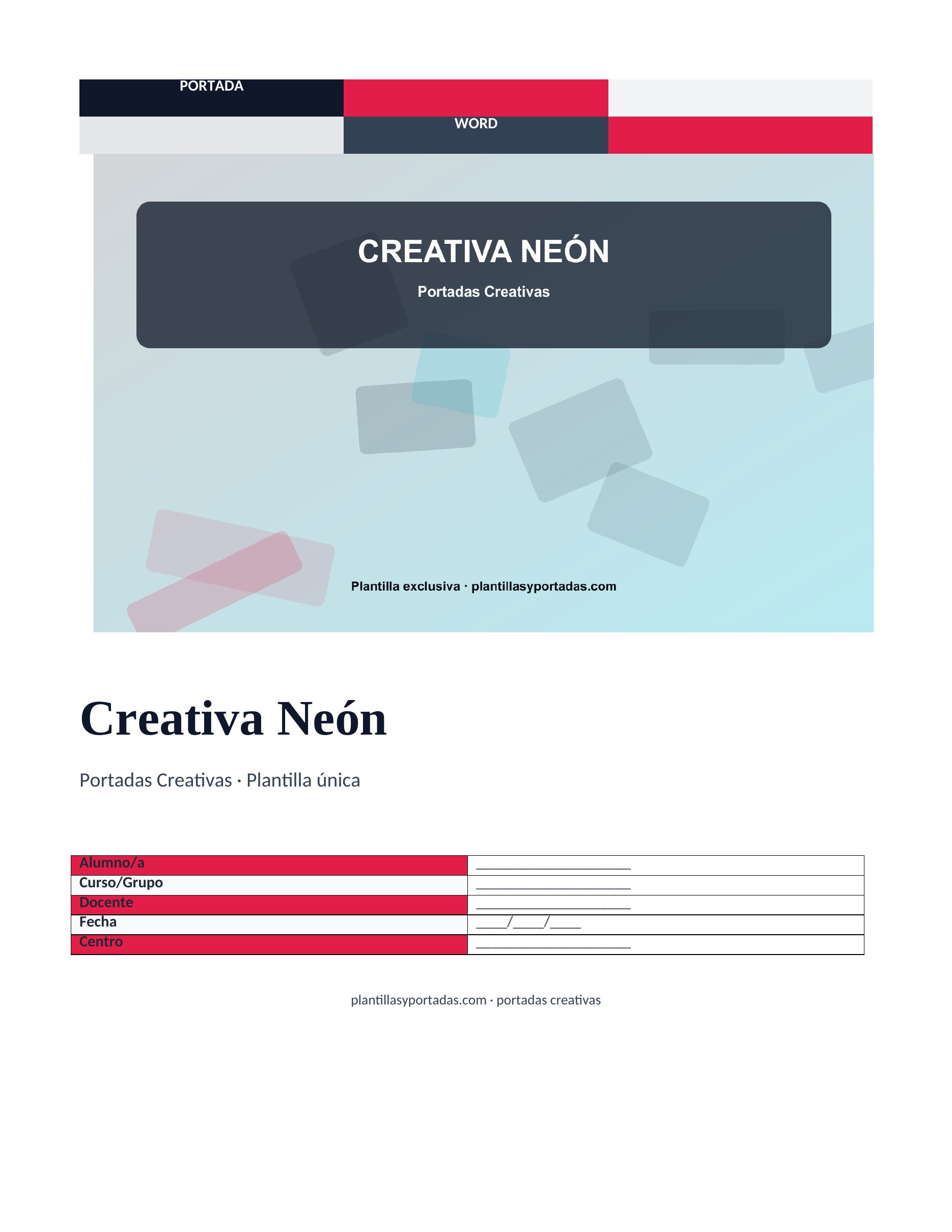 portadas creativas Creativa Neón