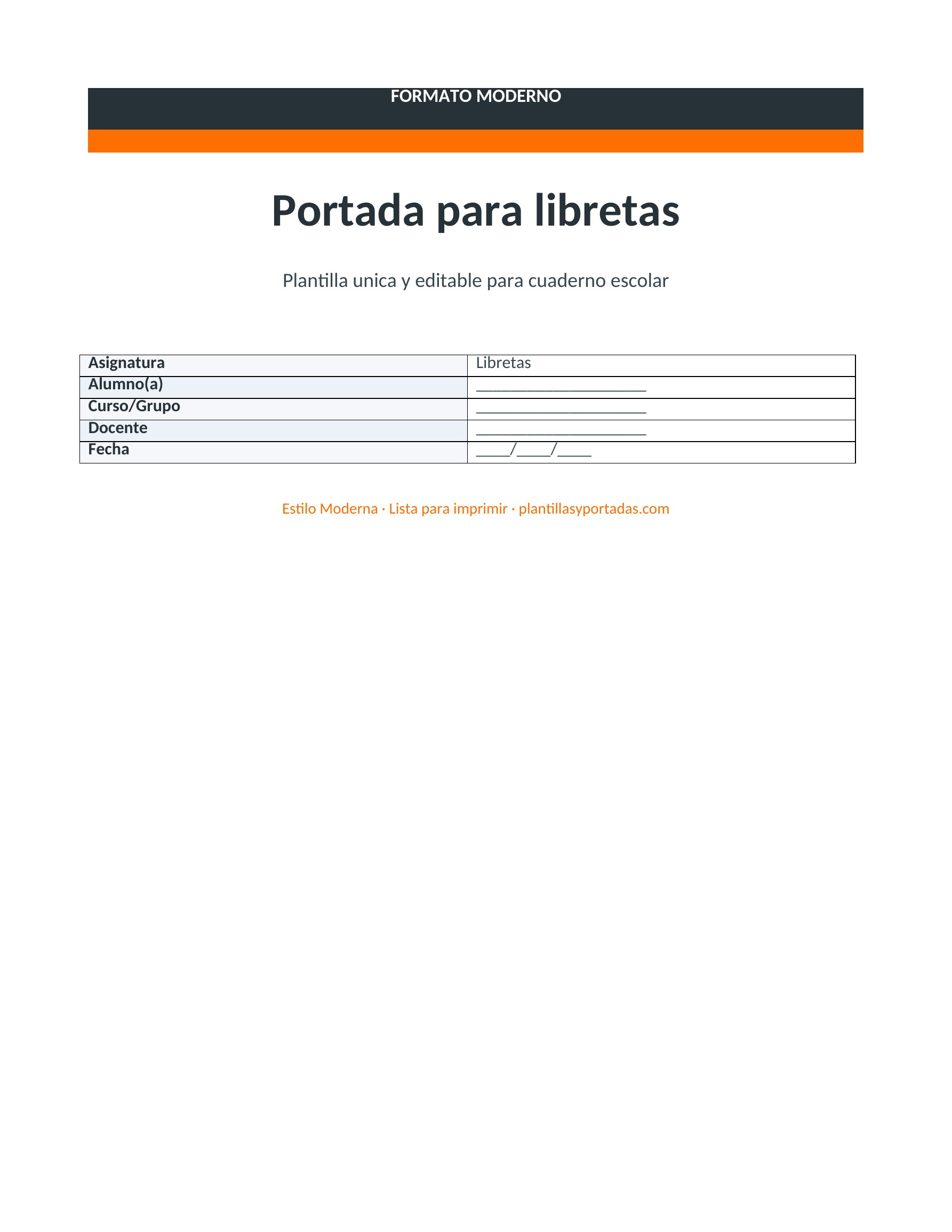 Portada Moderna para libretas