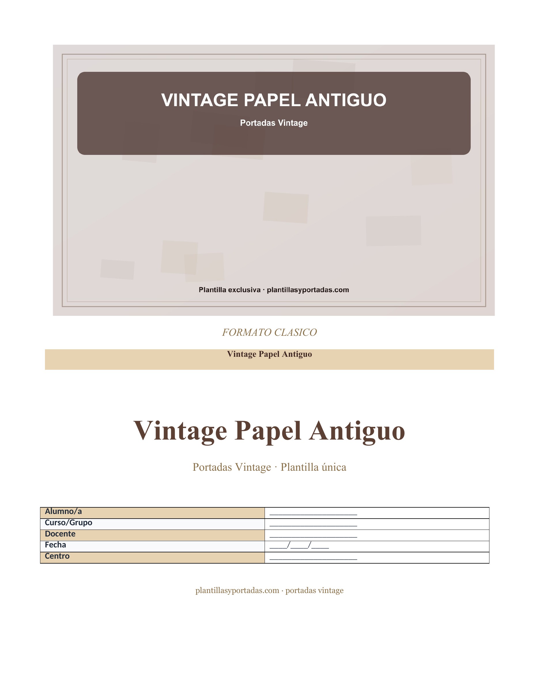 portadas vintage Vintage Papel Antiguo